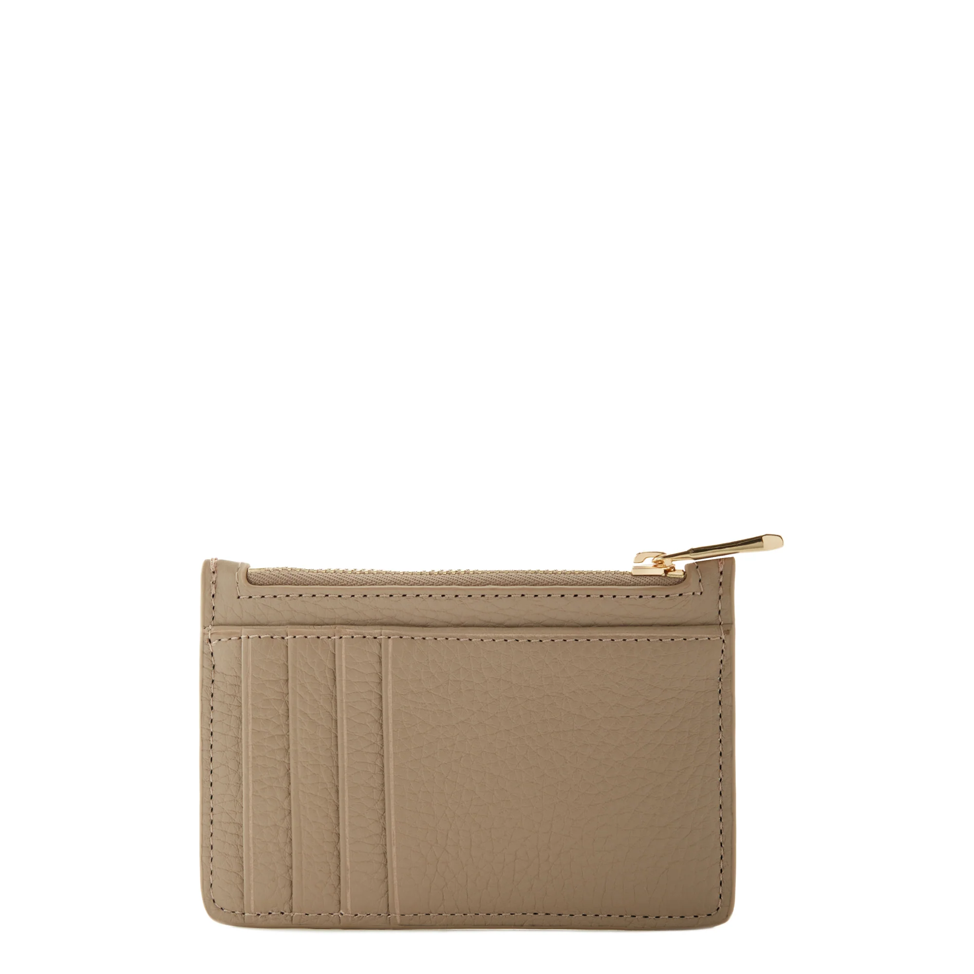 Isabel Bernard Honoré Aveline Taupe Leather Card Holder made of Calfskin IB27017 - Image 6
