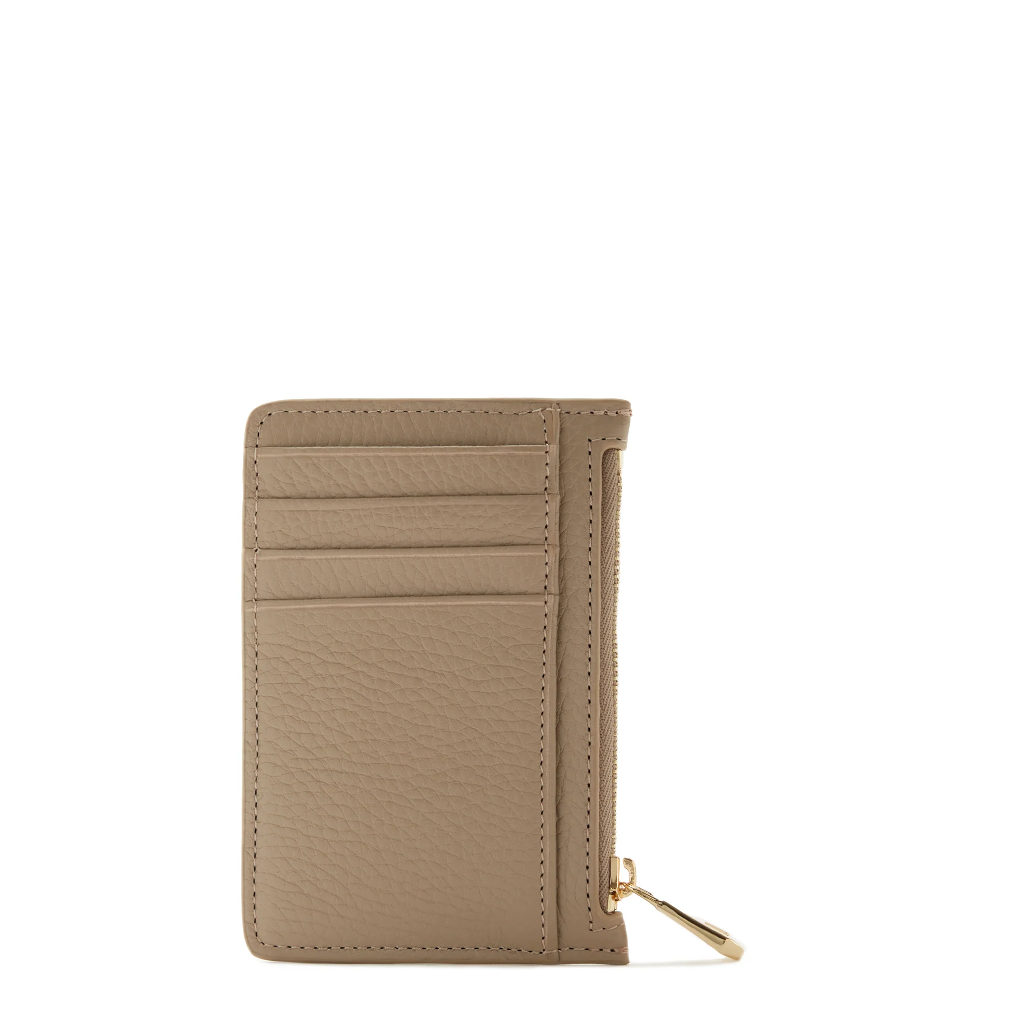 Isabel Bernard Honoré Aveline Taupe Leather Card Holder made of Calfskin IB27017 - Image 7