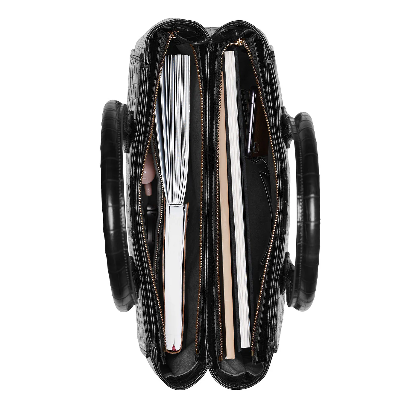 Isabel Bernard Honoré Cloè Black Croco Handbag IB25007 - Image 7
