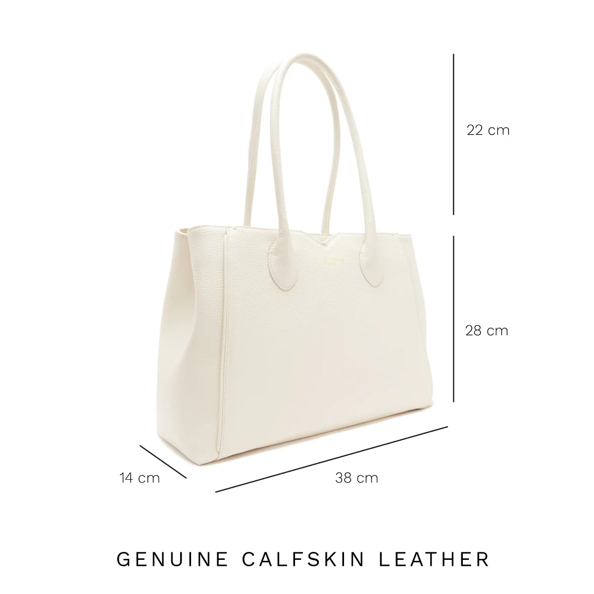 Isabel Bernard Honoré Cloe Crème Calfskin Leather Handbag IB25077 - Image 9