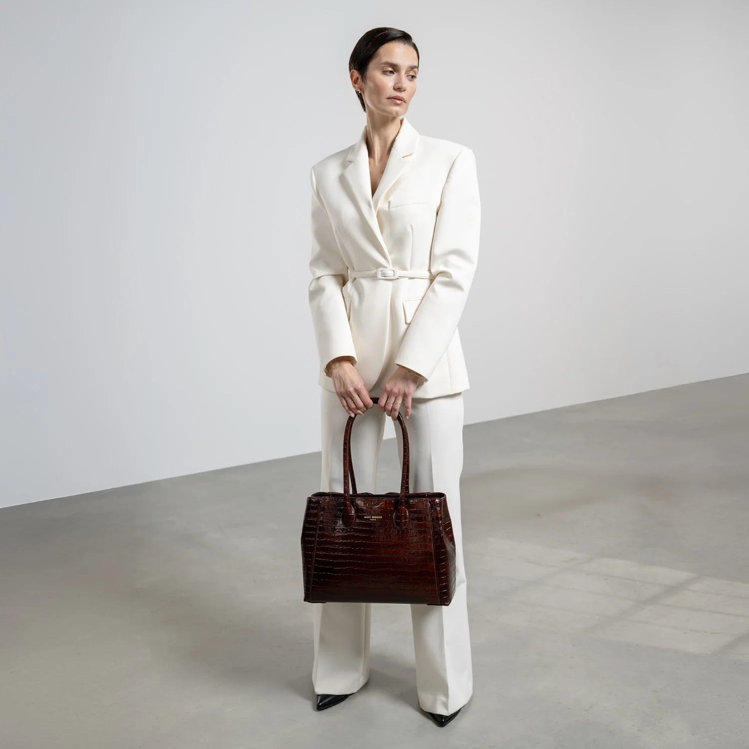 Isabel Bernard Honoré Cloè Croco Brown Handbag IB25006 - Image 3