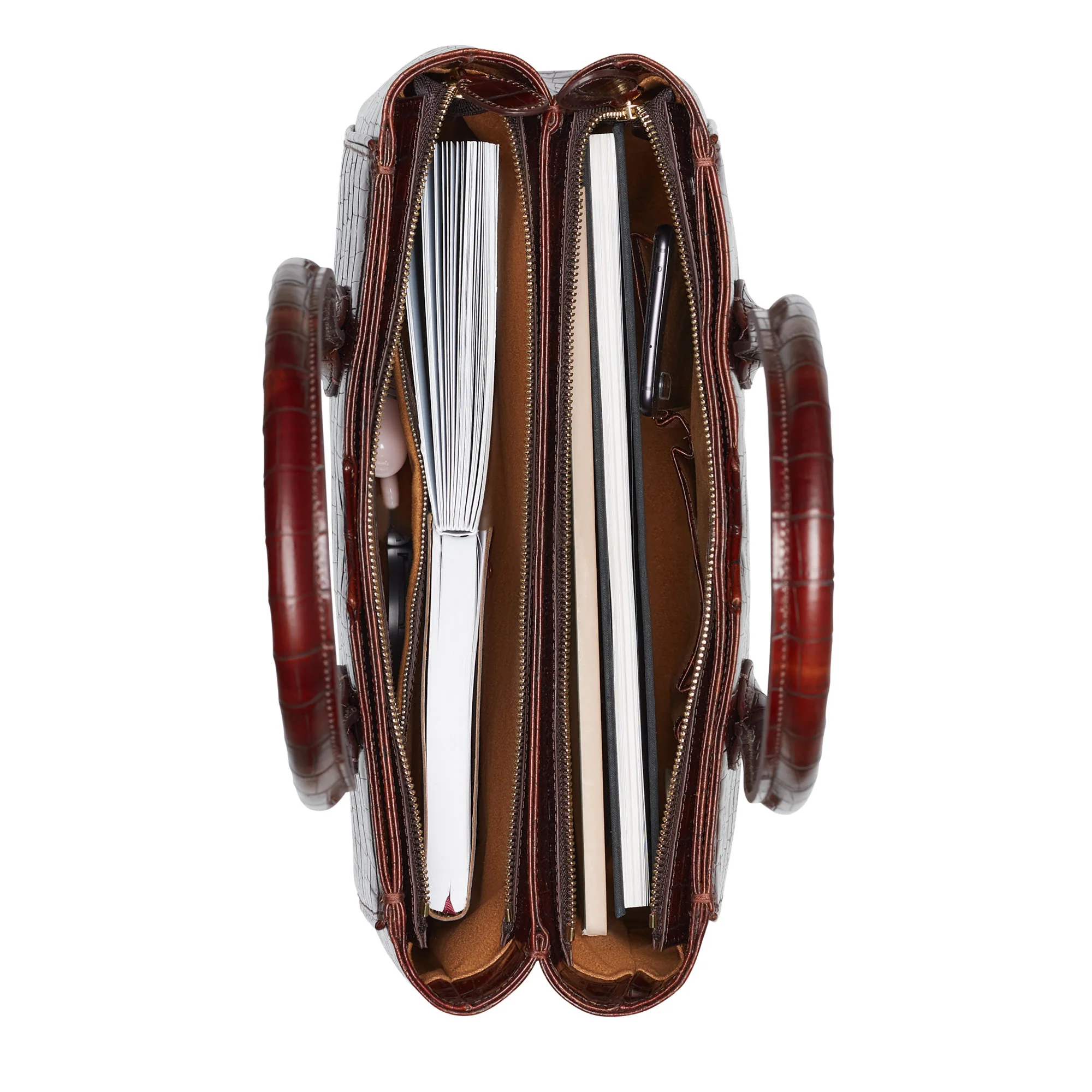 Isabel Bernard Honoré Cloè Croco Brown Handbag IB25006 - Image 8