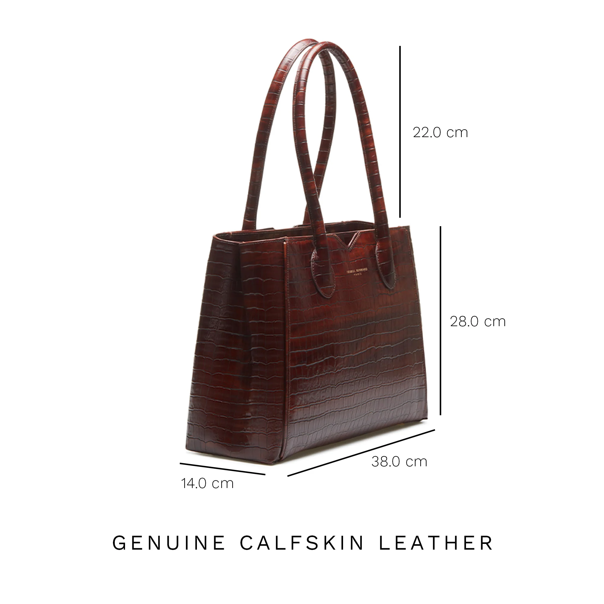Isabel Bernard Honoré Cloè Croco Brown Handbag IB25006 - Image 9