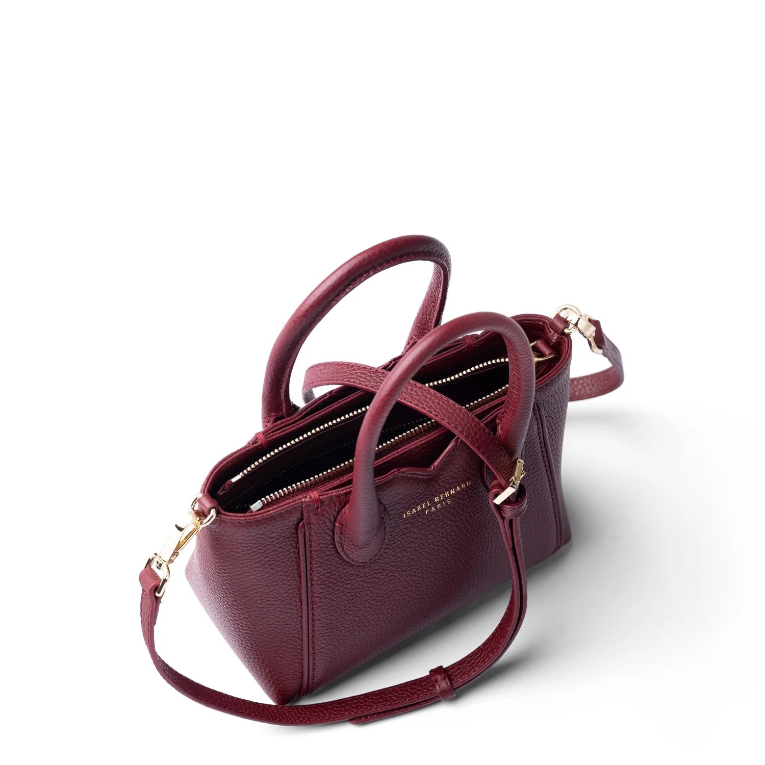 Isabel Bernard Honoré Cloe Mini Bordeaux Calfskin Leather Handbag IB21124-052 - Image 10