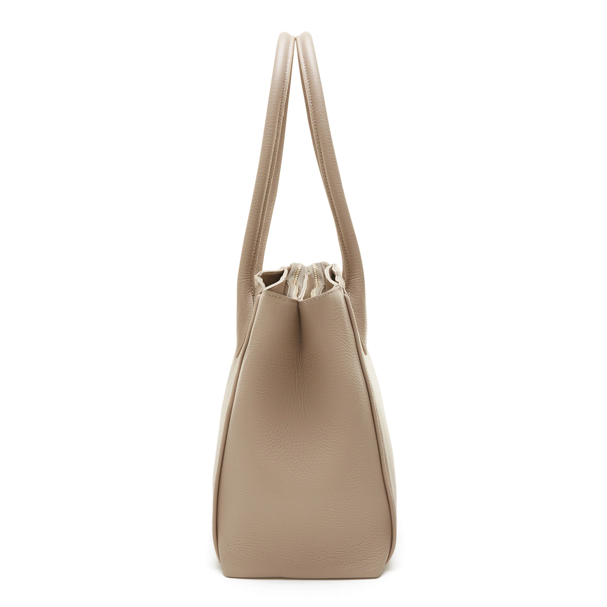 Isabel Bernard Honoré Cloe Taupe Leather Handbag made of Calfskin IB25016 - Image 4