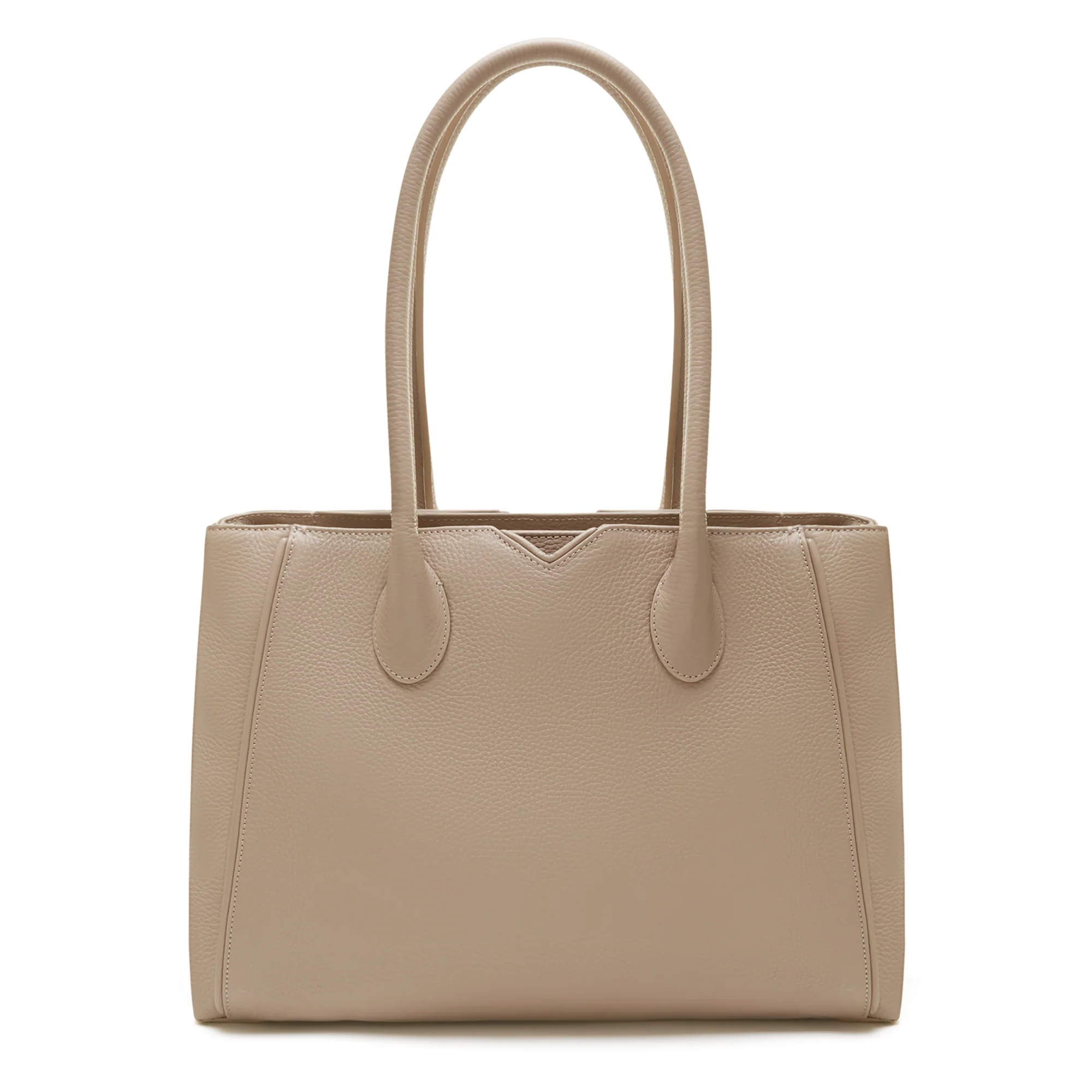 Isabel Bernard Honoré Cloe Taupe Leather Handbag made of Calfskin IB25016 - Image 5