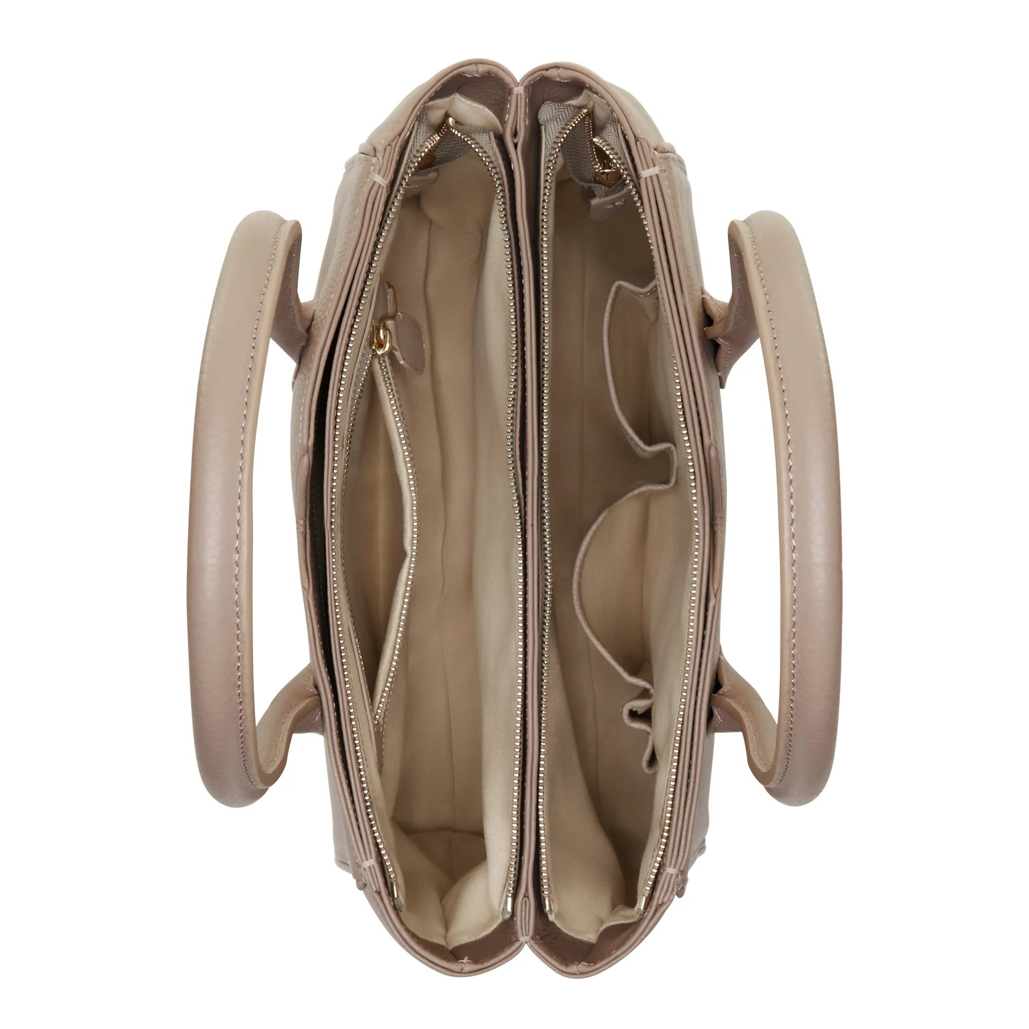 Isabel Bernard Honoré Cloe Taupe Leather Handbag made of Calfskin IB25016 - Image 6