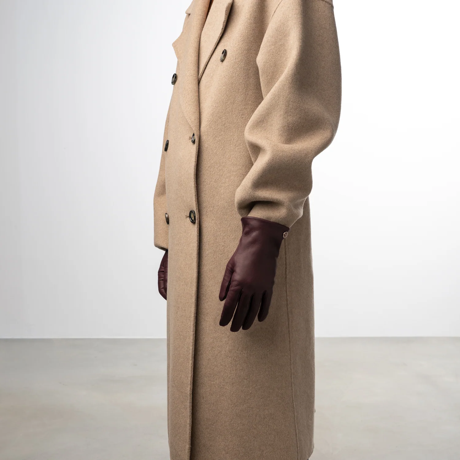 Isabel Bernard Honoré Eleanor Bordeaux Red goatskin leather gloves IB67000-352-7.5 - Image 3