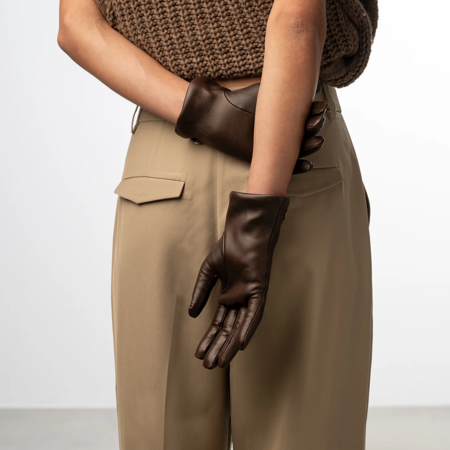 Isabel Bernard Honoré Eleanor dark brown  goatskin leather gloves IB67000-331-8 - Image 7