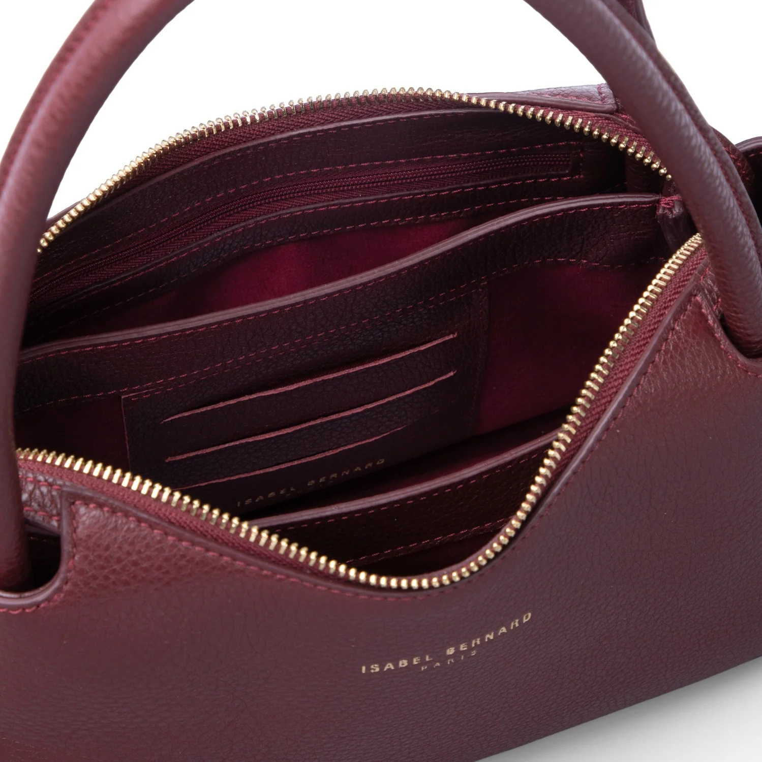 Isabel Bernard Honoré Eve Burgundy Calfskin Leather handbag IB21133-052 - Image 7