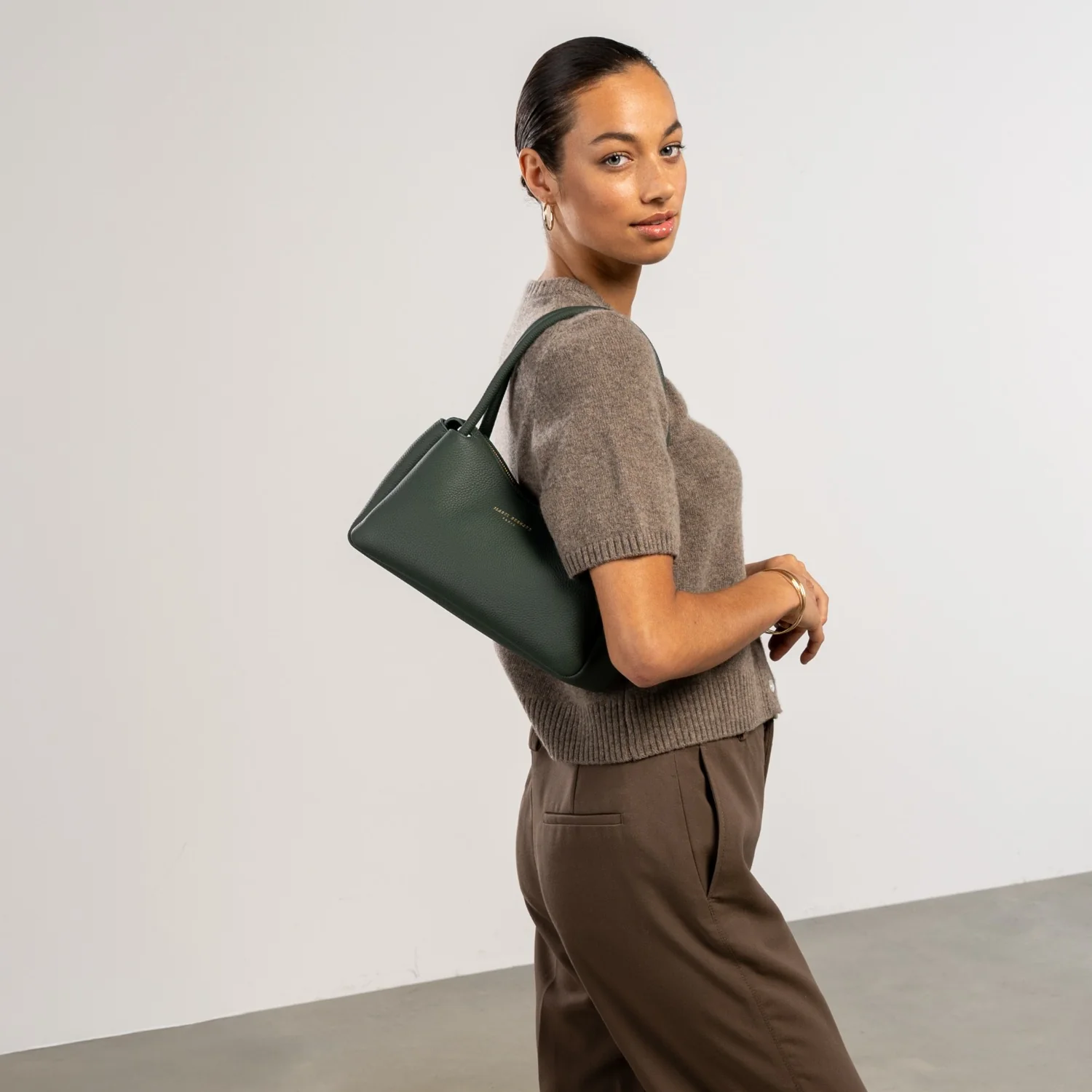 Isabel Bernard Honoré Eve Dark Green Calfskin Leather handbag IB21133-061 - Image 2