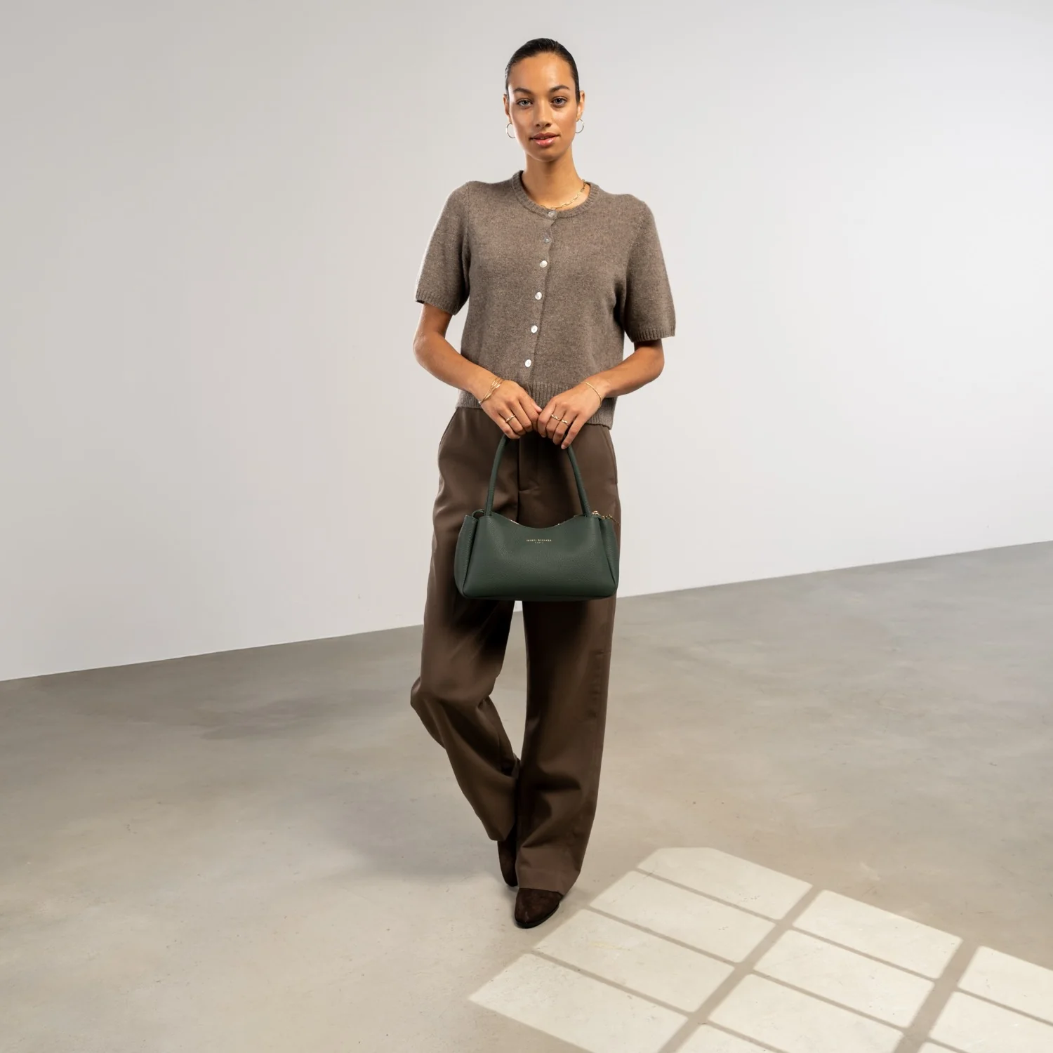 Isabel Bernard Honoré Eve Dark Green Calfskin Leather handbag IB21133-061 - Image 3