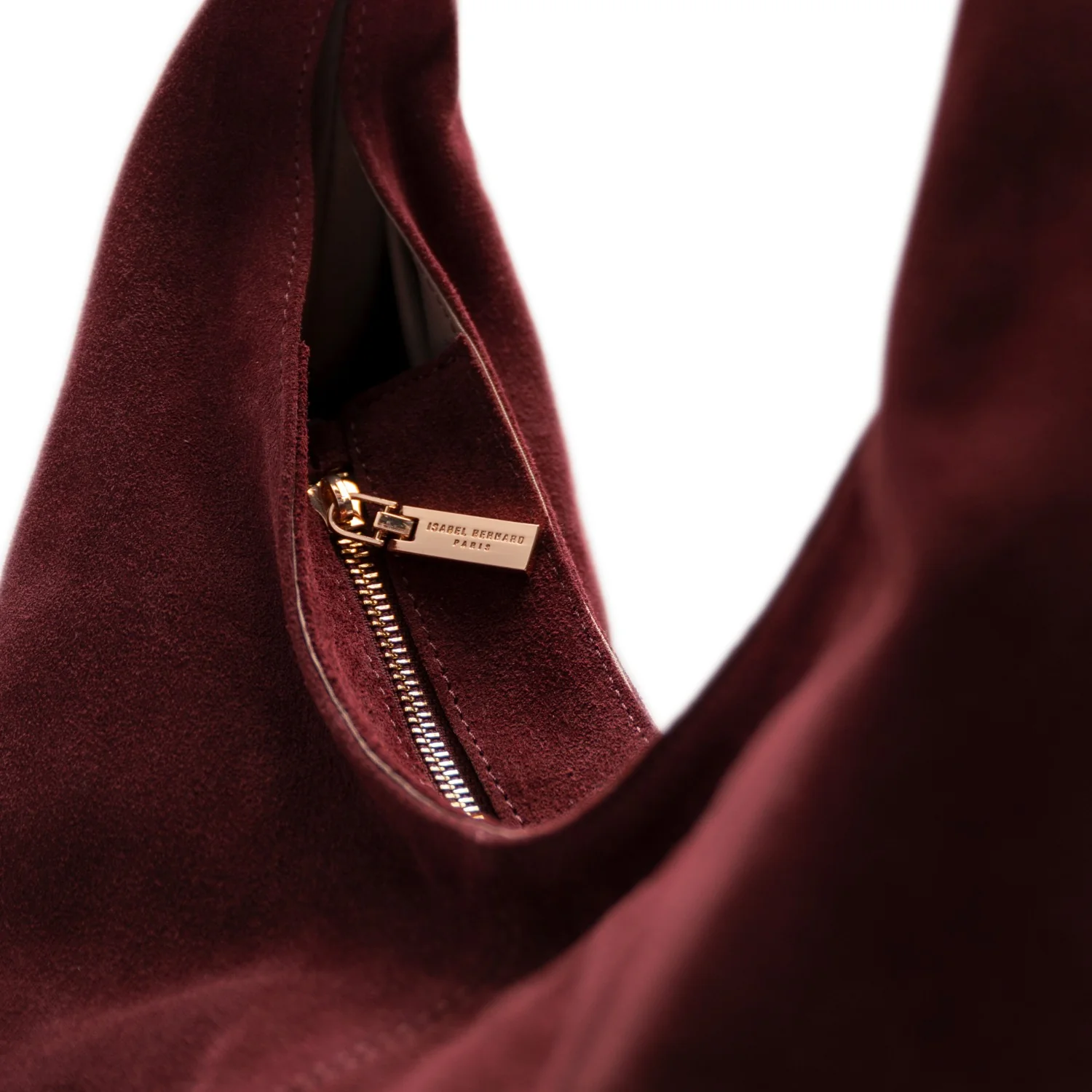 Isabel Bernard Honoré Grace dark bordeaux suede shoulder bag IB25093-152 - Image 6
