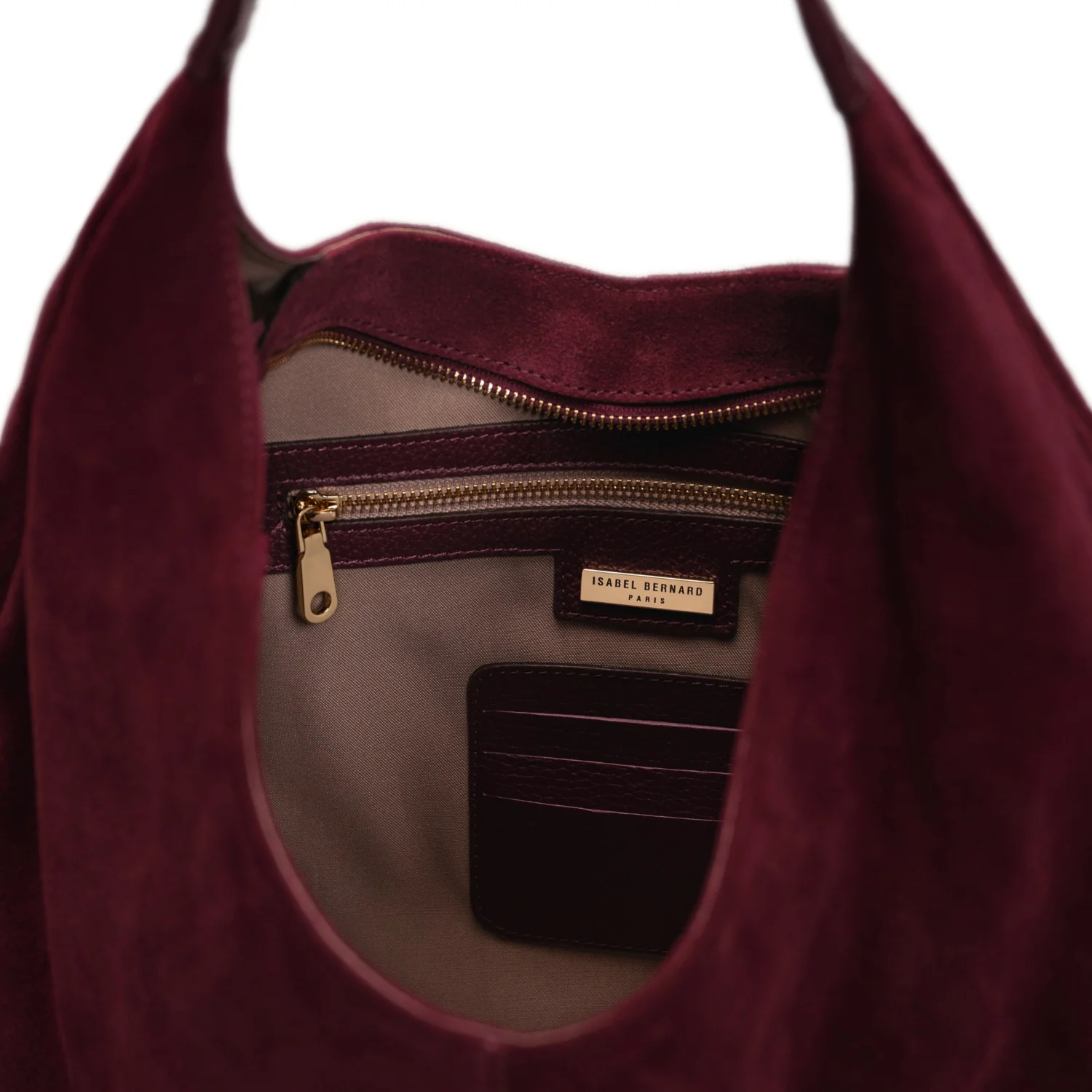 Isabel Bernard Honoré Grace dark bordeaux suede shoulder bag IB25093-152 - Image 7