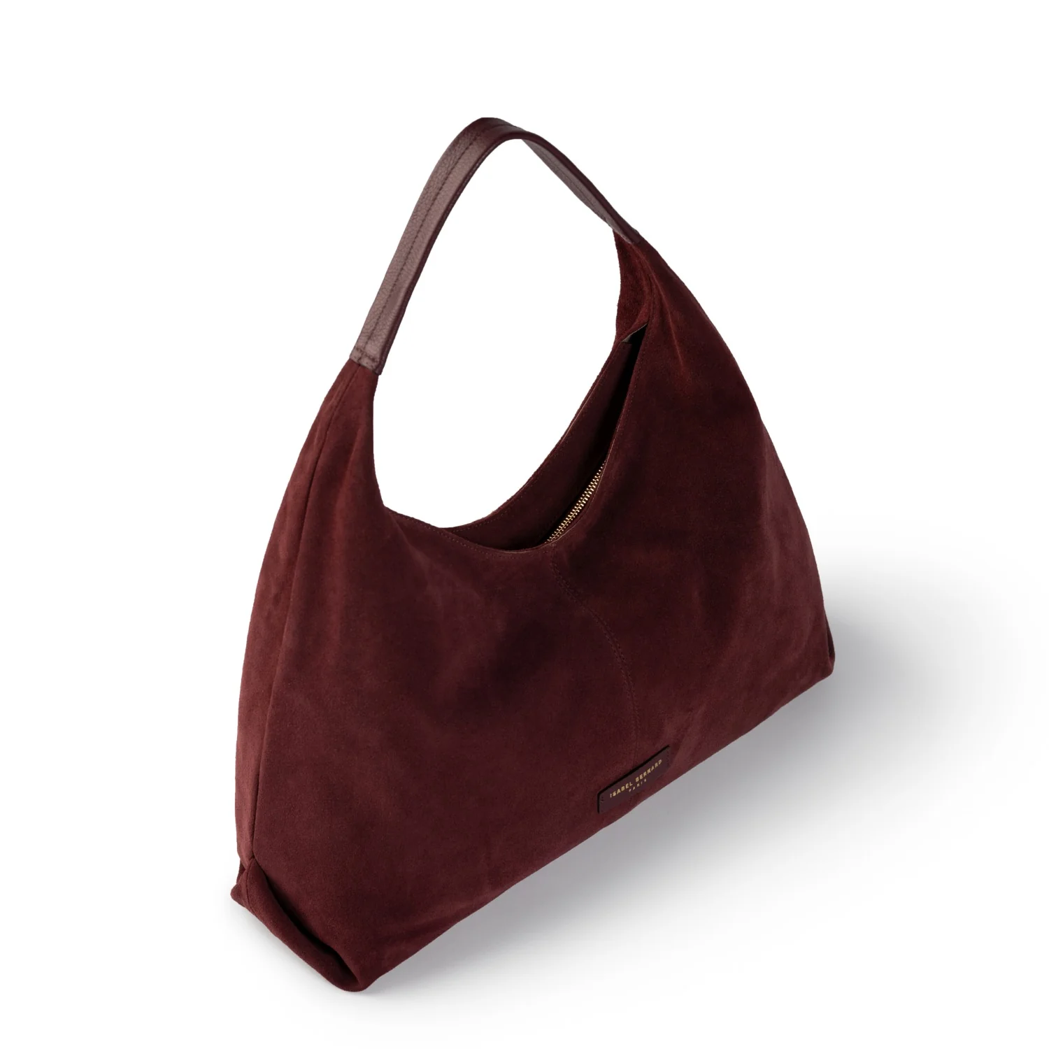 Isabel Bernard Honoré Grace dark bordeaux suede shoulder bag IB25093-152 - Image 8