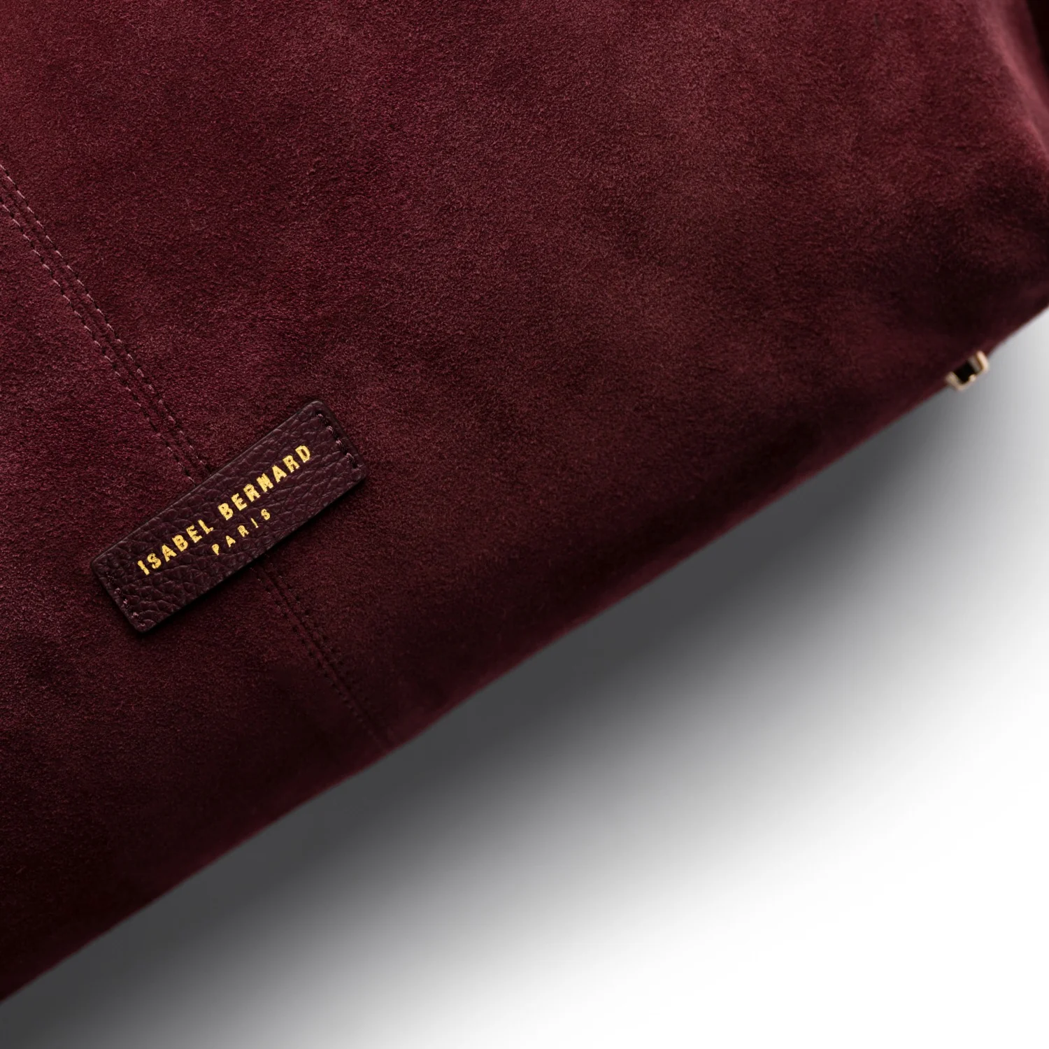 Isabel Bernard Honoré Grace dark bordeaux suede shoulder bag IB25093-152 - Image 9