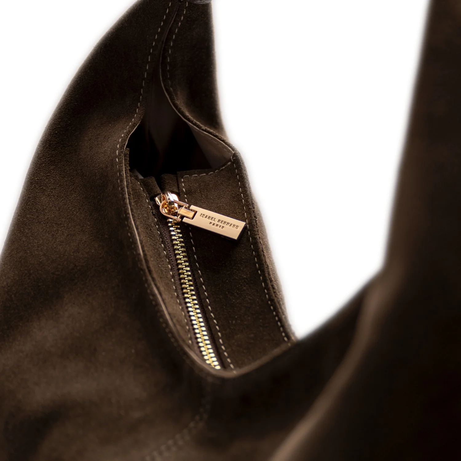 Isabel Bernard Honoré Grace dark brown suede shoulder bag IB25093-131 - Image 6