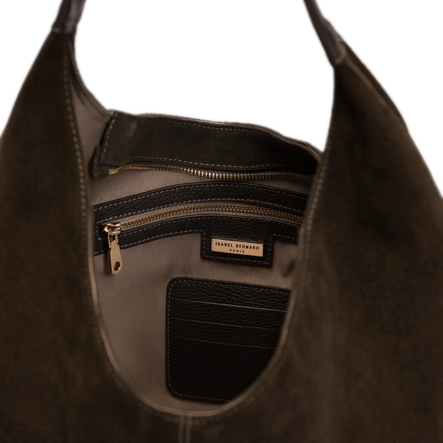 Isabel Bernard Honoré Grace dark brown suede shoulder bag IB25093-131 - Image 7