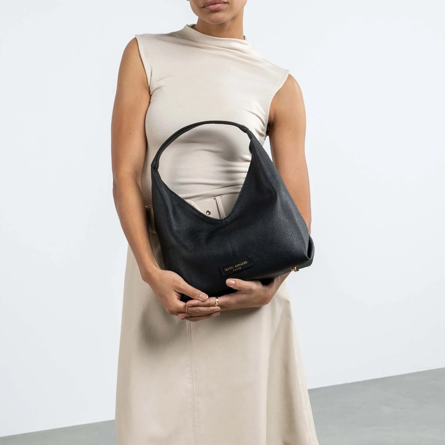 Isabel Bernard Honoré Grace mini black calfskin leather handbag  IB21132-001 - Image 2