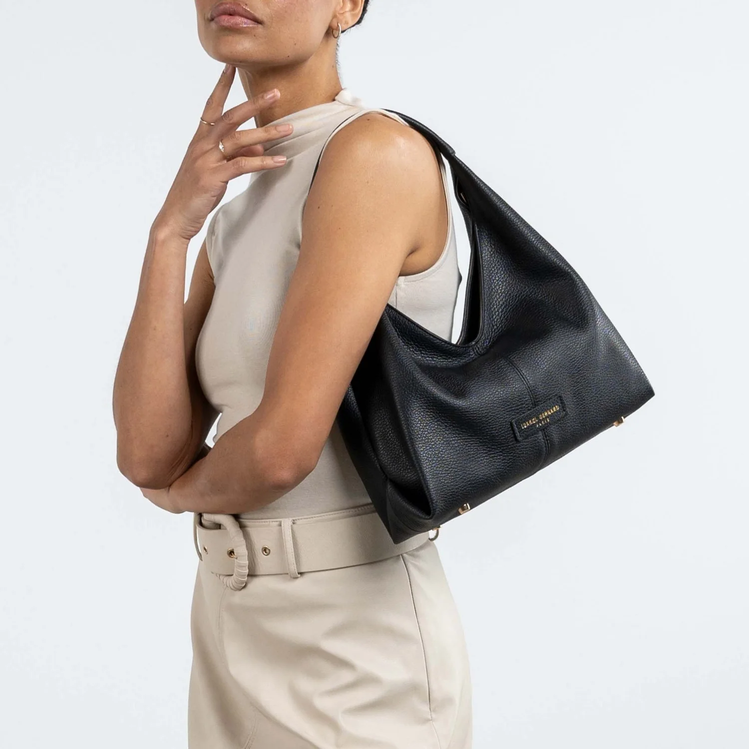 Isabel Bernard Honoré Grace mini black calfskin leather handbag  IB21132-001 - Image 3