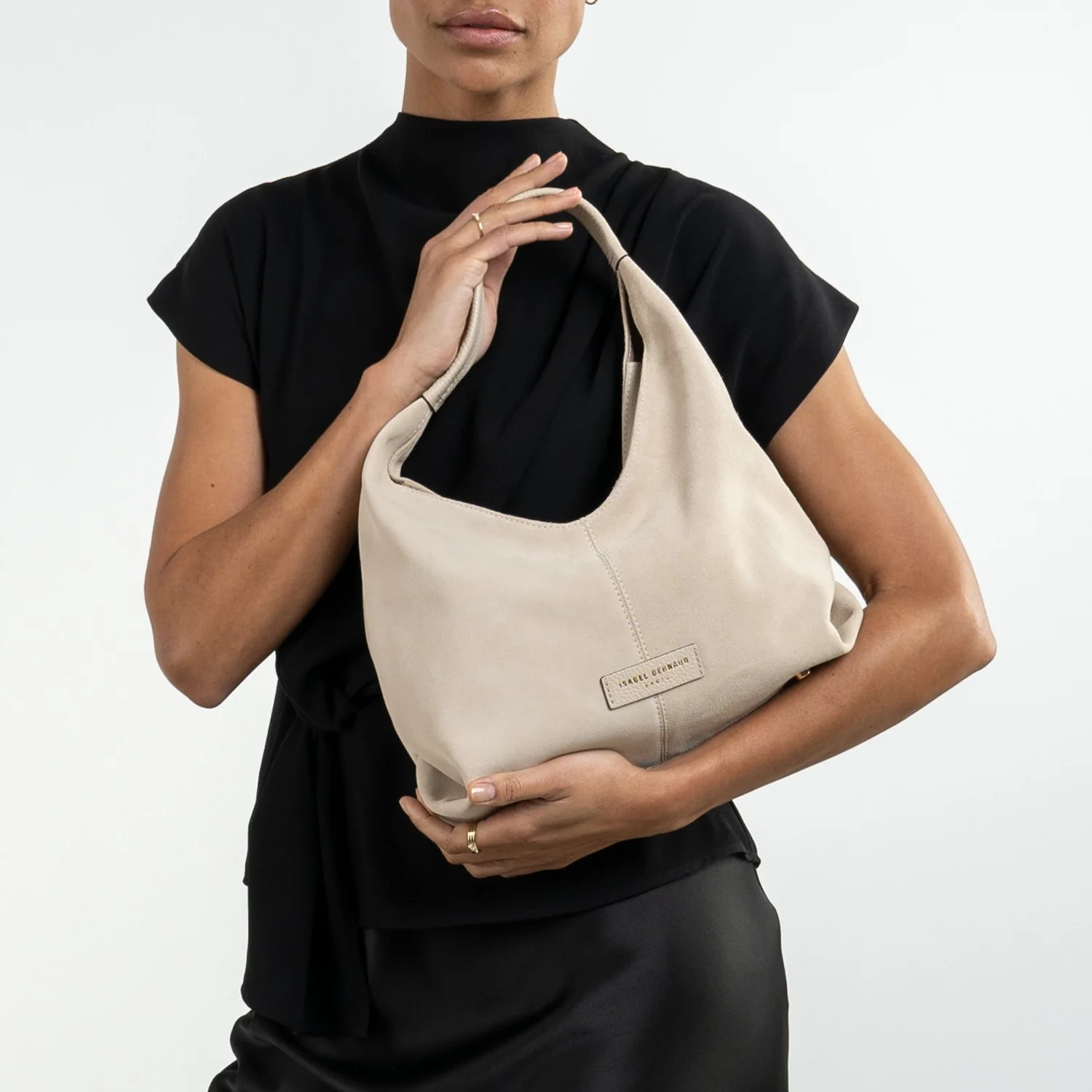 Isabel Bernard Honoré Grace mini cream suede handbag IB21132-170 - Image 3