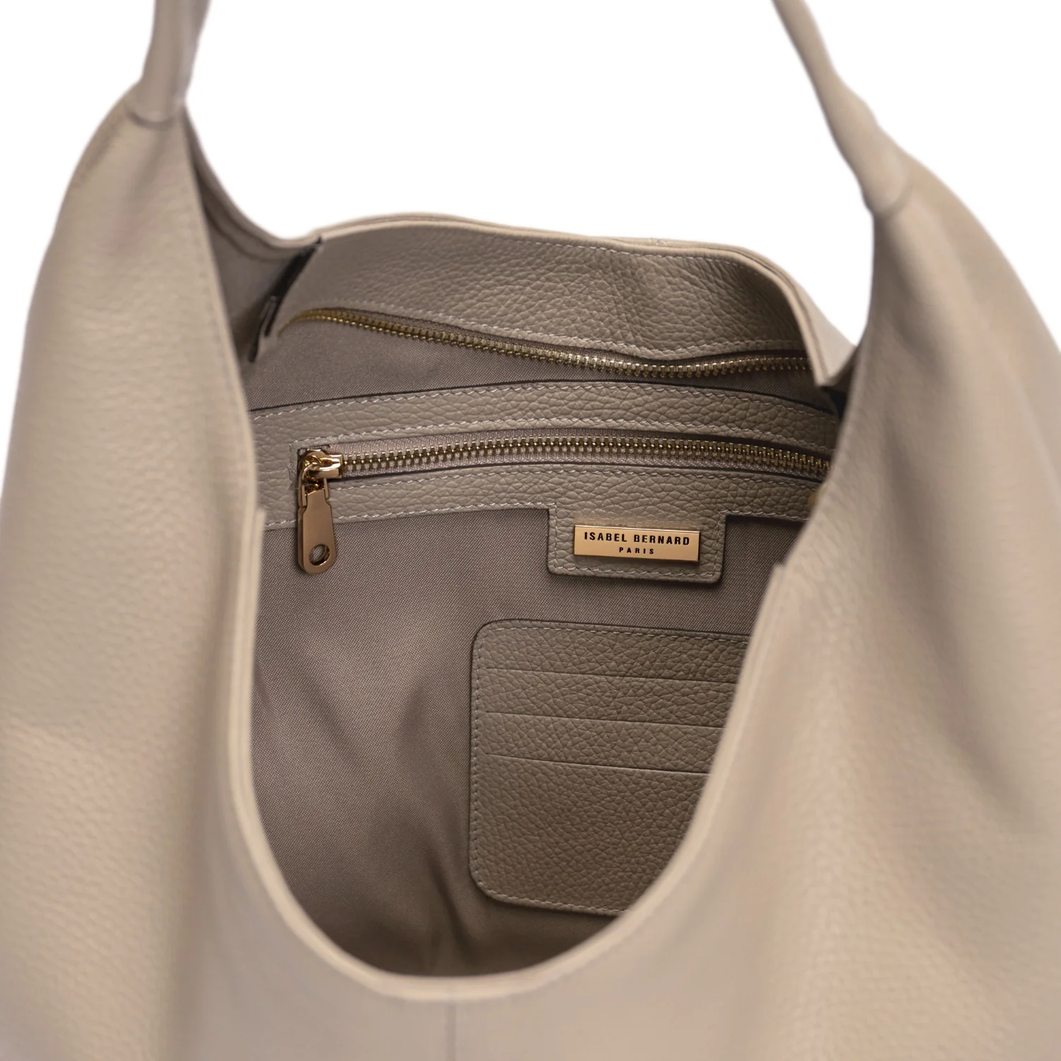 Isabel Bernard Honoré Grace taupe calfskin leather shoulder bag IB25093-078 - Image 7