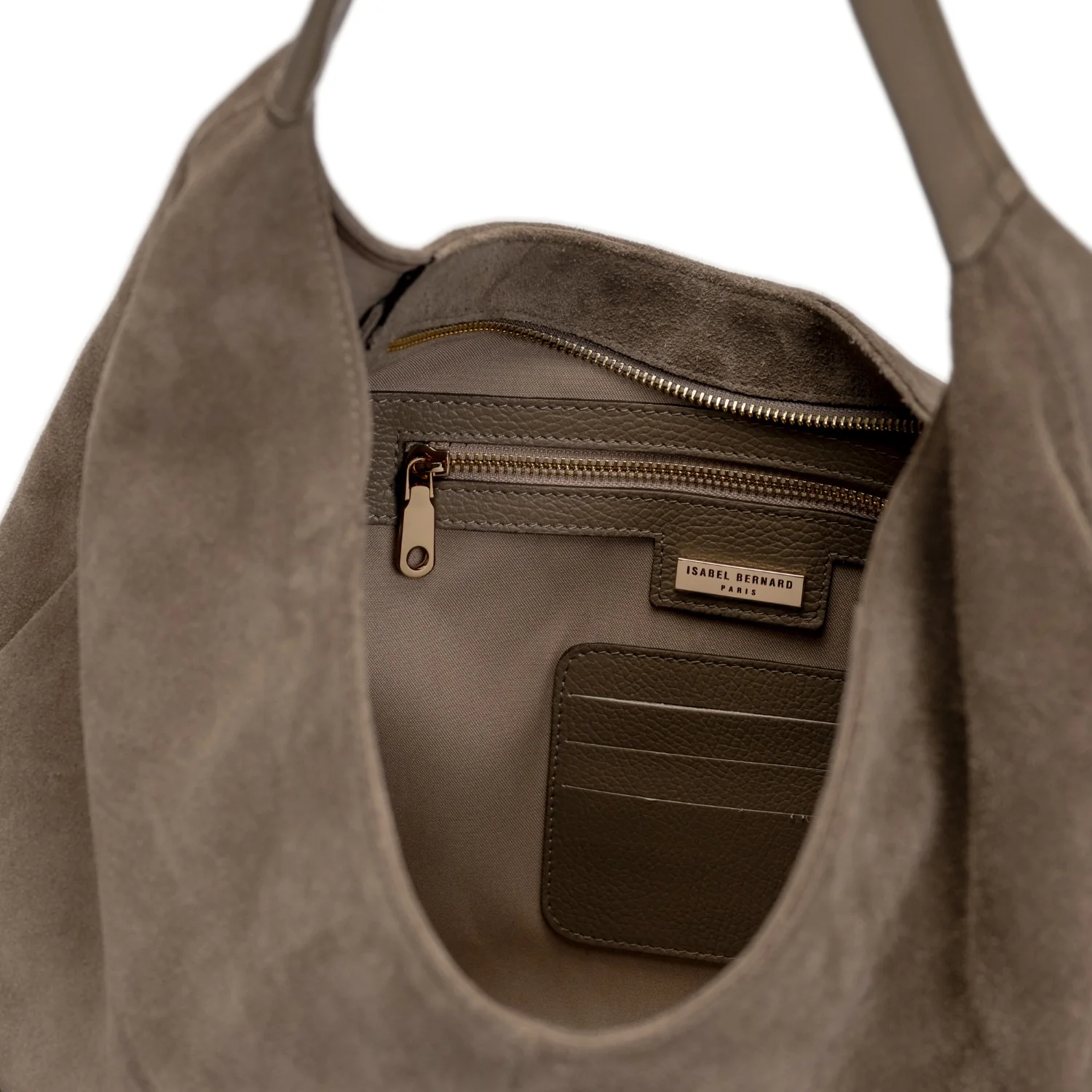 Isabel Bernard Honoré Grace taupe suede shoulder bag IB25093-178 - Image 6