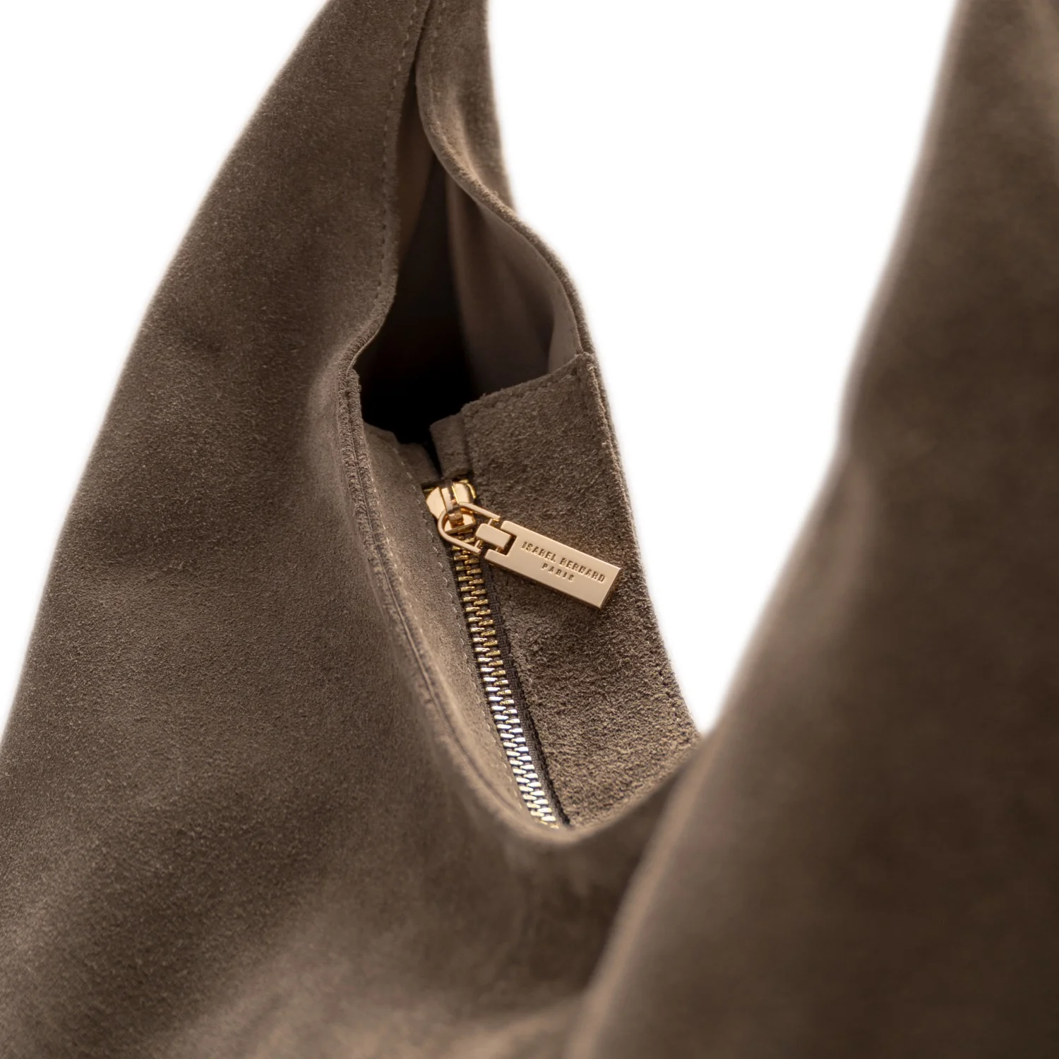 Isabel Bernard Honoré Grace taupe suede shoulder bag IB25093-178 - Image 7