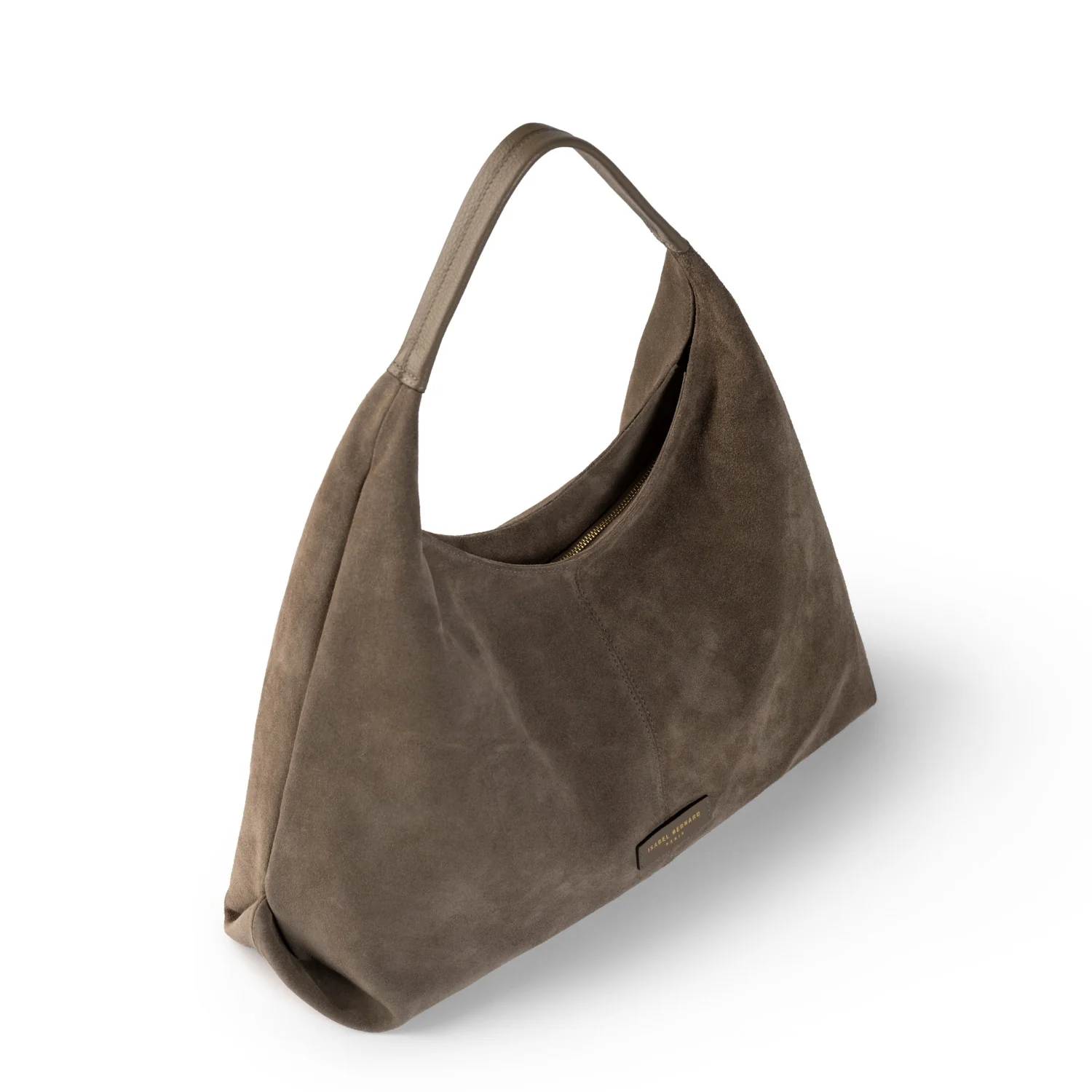 Isabel Bernard Honoré Grace taupe suede shoulder bag IB25093-178 - Image 8