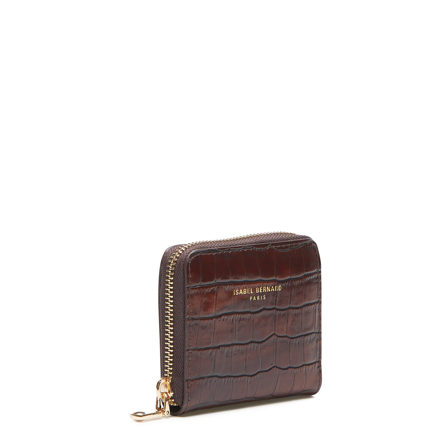 Isabel Bernard Honoré Jules Croco Brown Zip Wallet IB23106 - Image 4
