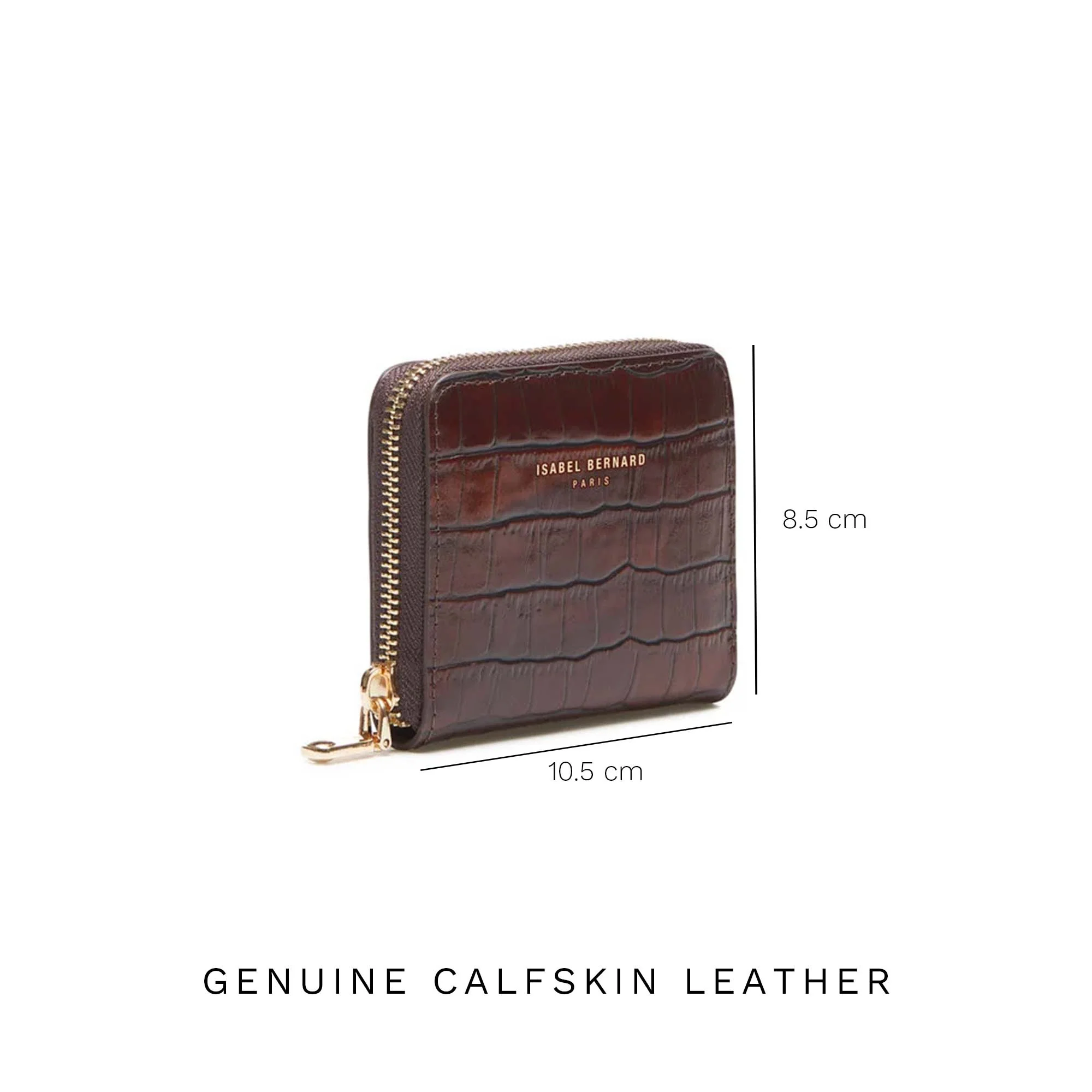 Isabel Bernard Honoré Jules Croco Brown Zip Wallet IB23106 - Image 6
