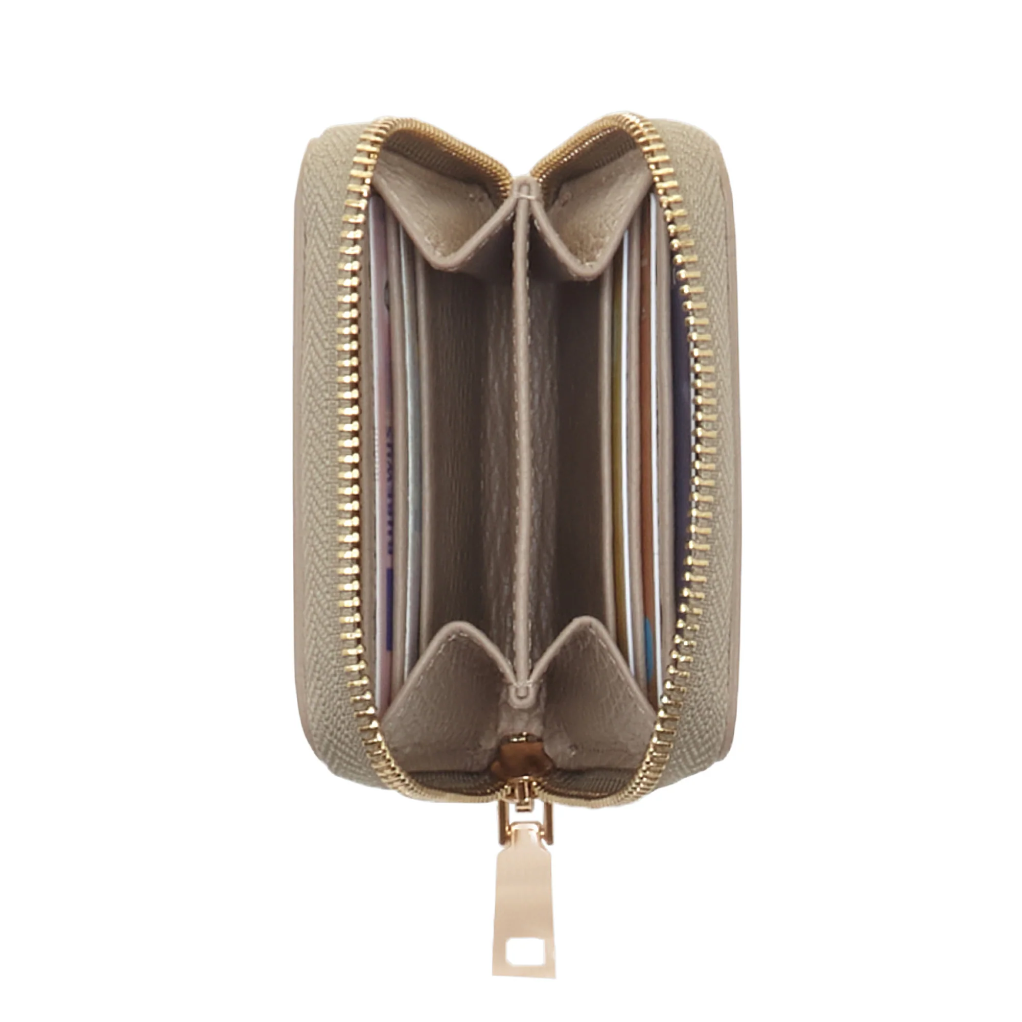 Isabel Bernard Honoré Jules Taupe Leather Zip Wallet made of Calfskin IB23018 - Image 7
