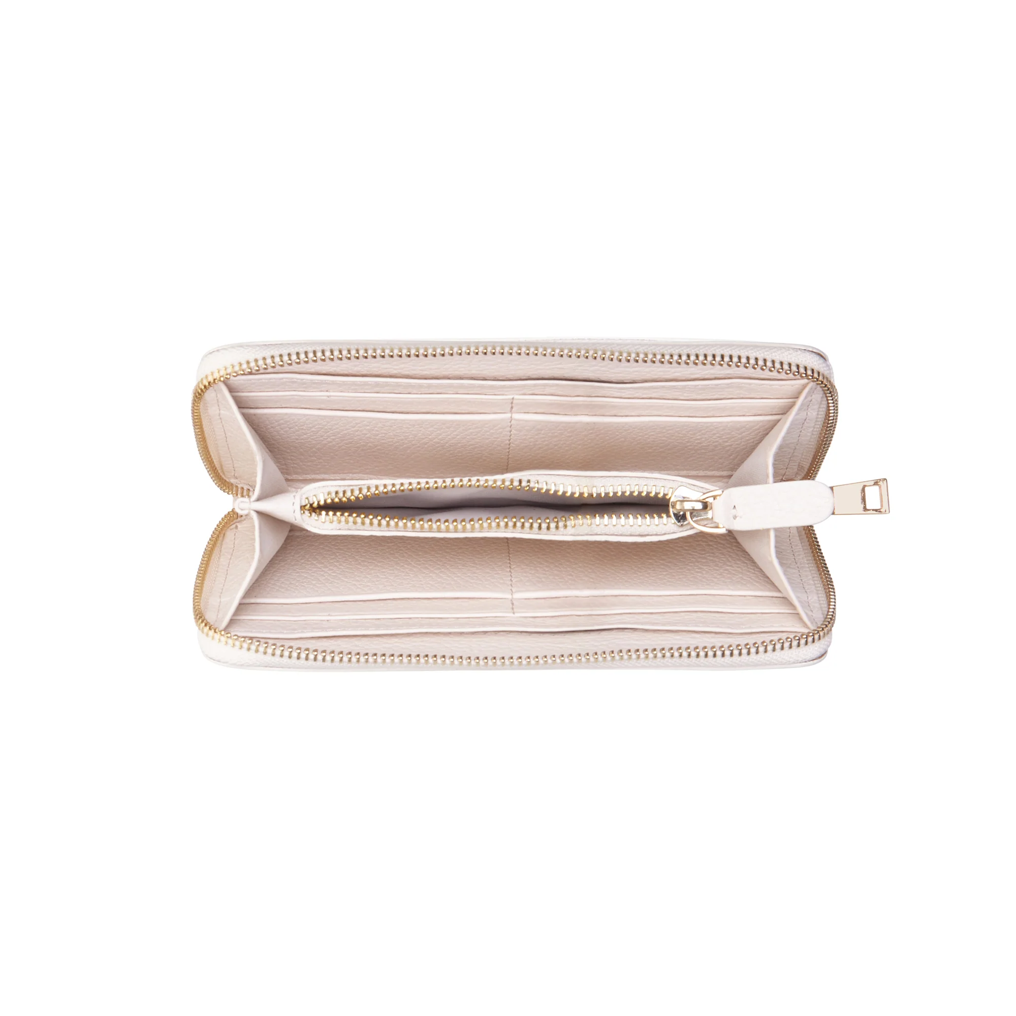 Isabel Bernard Honoré Léa Beige Calfskin Zip Wallet IB23012 - Image 5