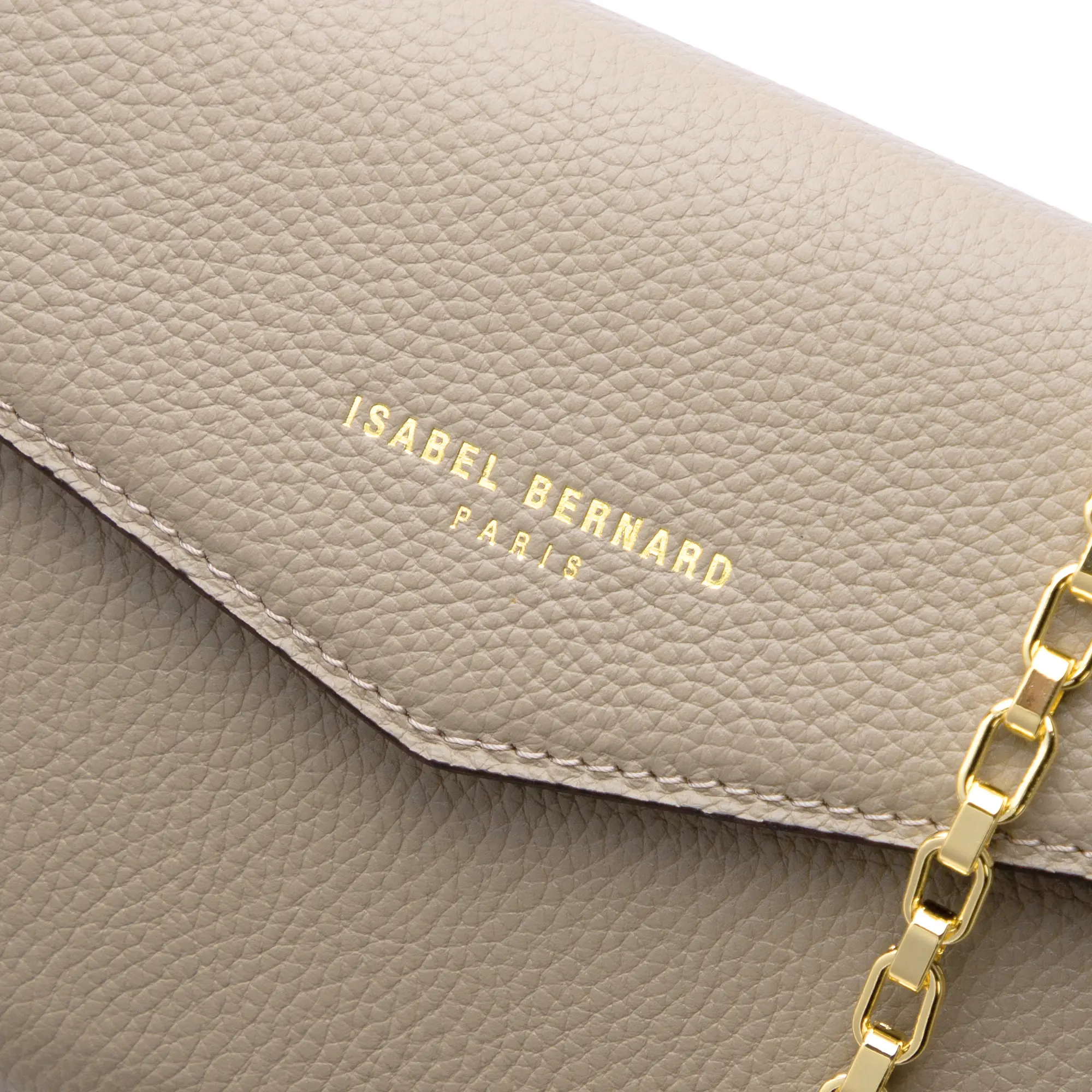Isabel Bernard Honoré Lina Beige Clutch With Detachable Shoulder Chain IB21135-072 - Image 3