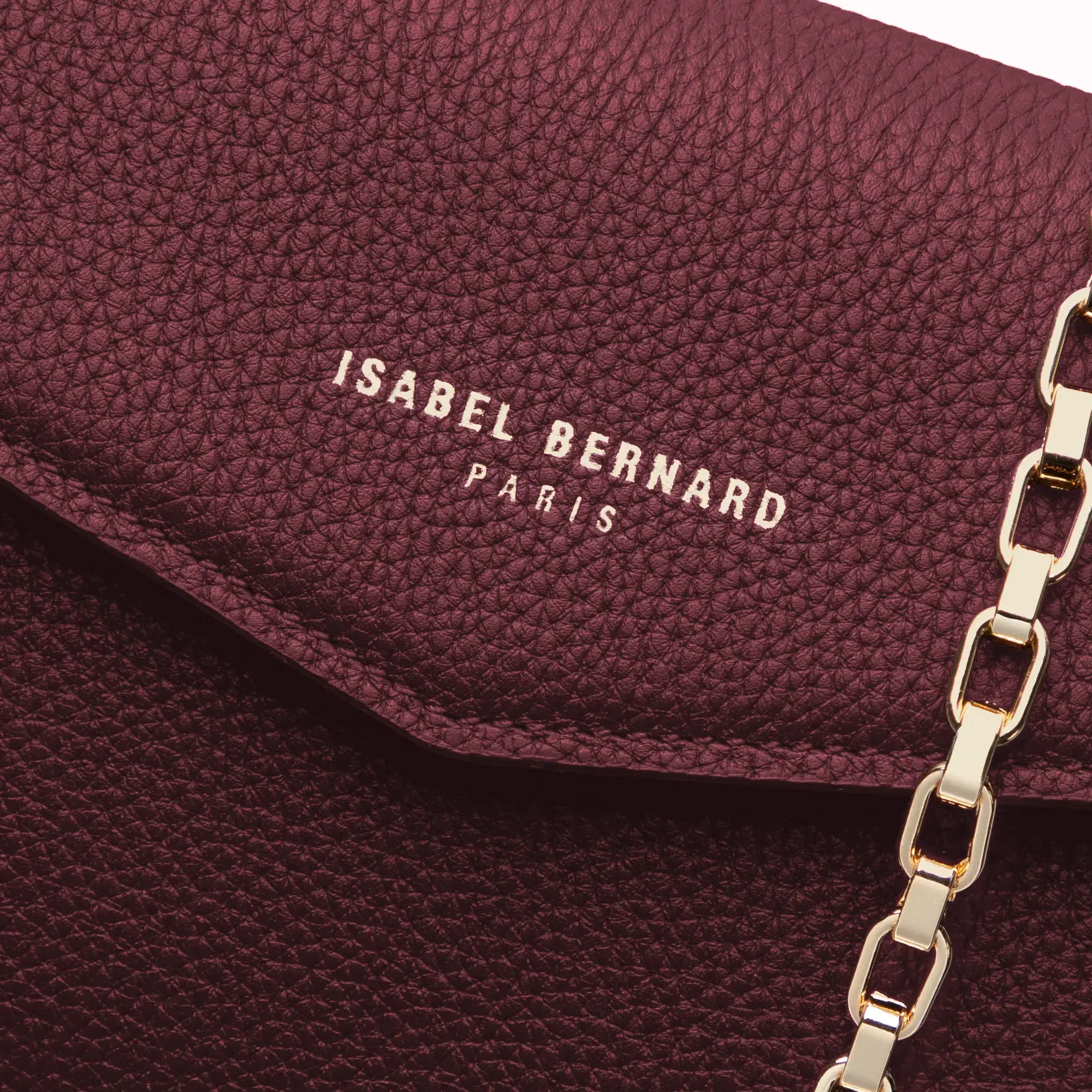 Isabel Bernard Honoré Lina Bordeaux Red Clutch With Detachable Shoulder Chain IB21135-052 - Image 3