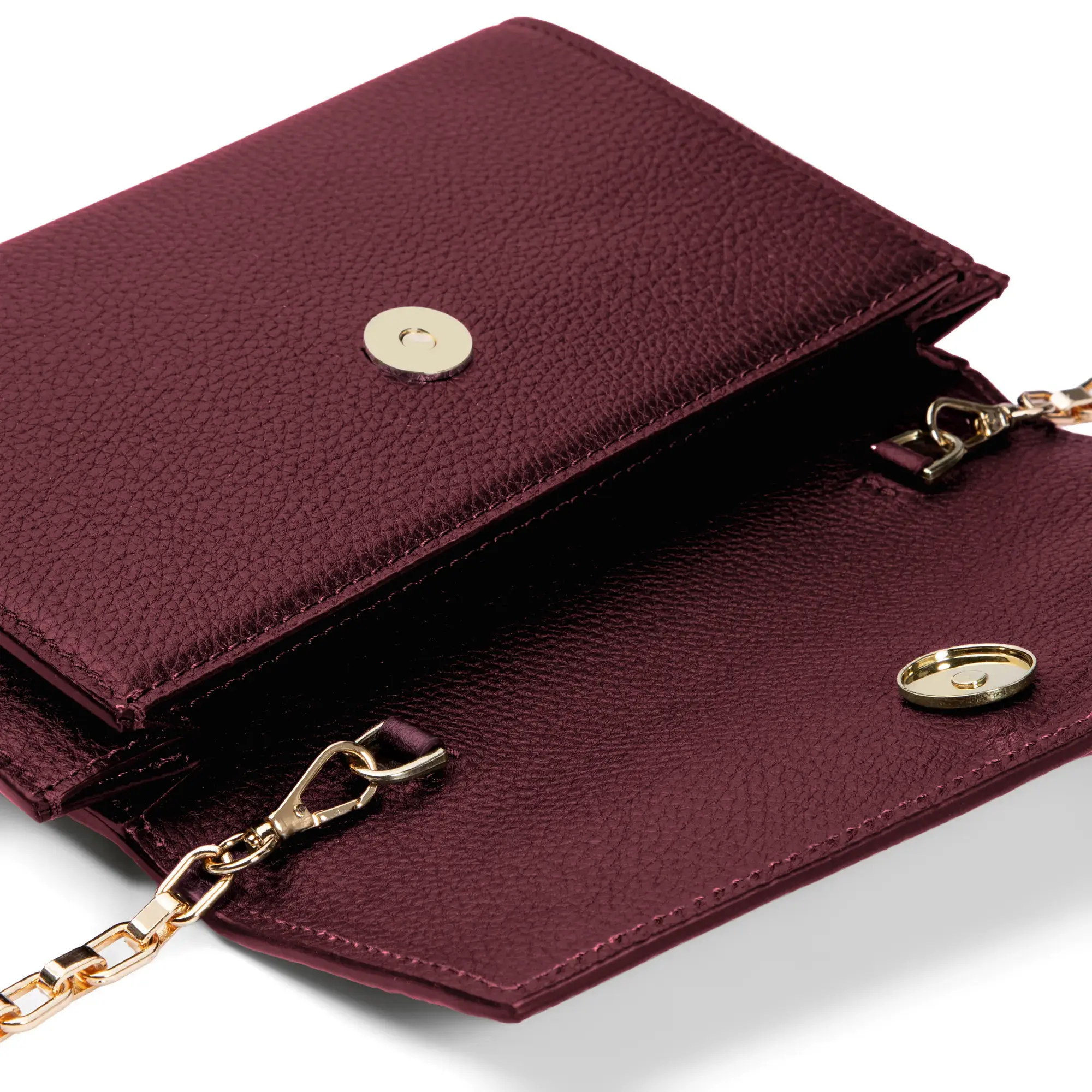 Isabel Bernard Honoré Lina Bordeaux Red Clutch With Detachable Shoulder Chain IB21135-052 - Image 4