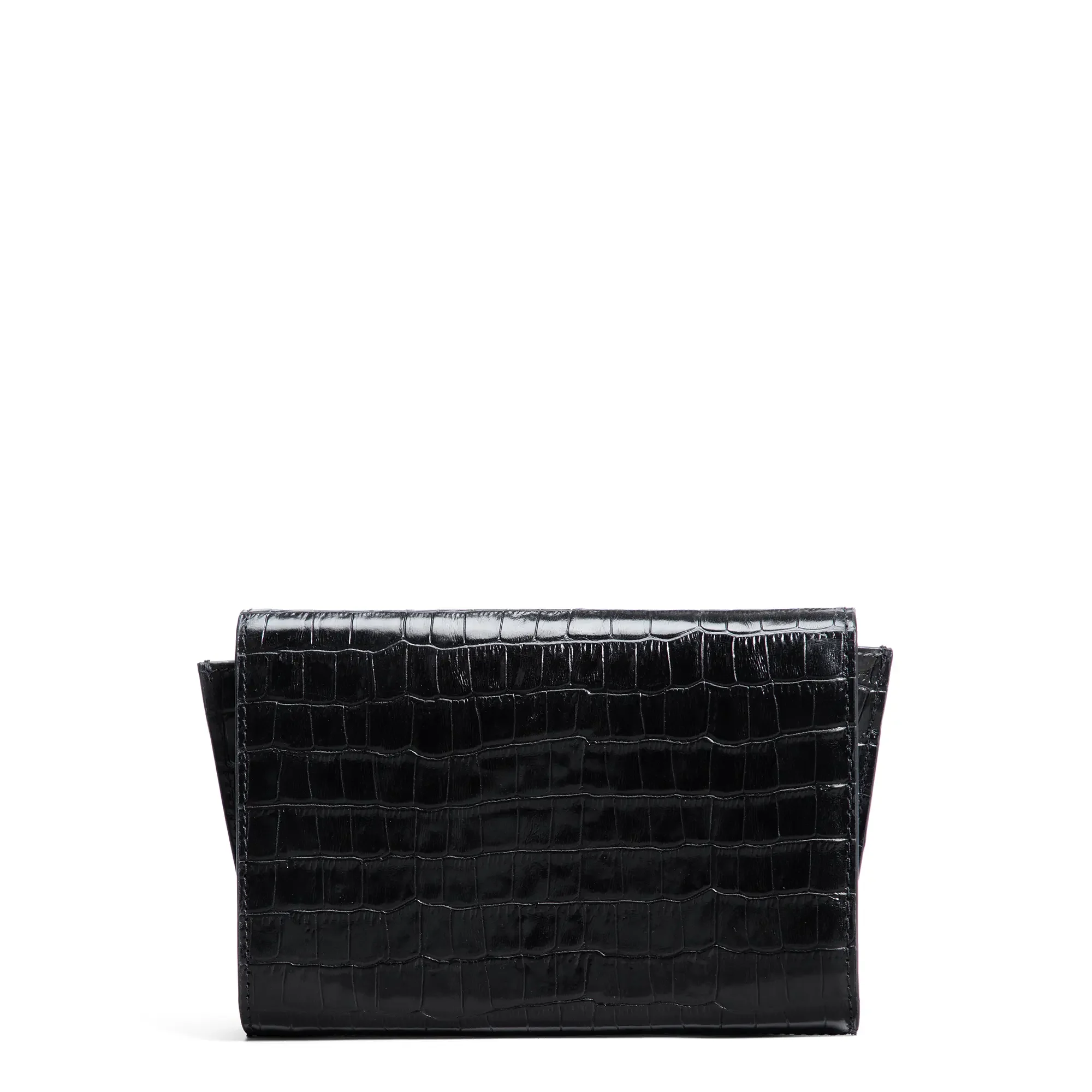 Isabel Bernard Honoré Lina Croco Black Clutch With Detachable Shoulder Chain IB21135-201 - Image 8