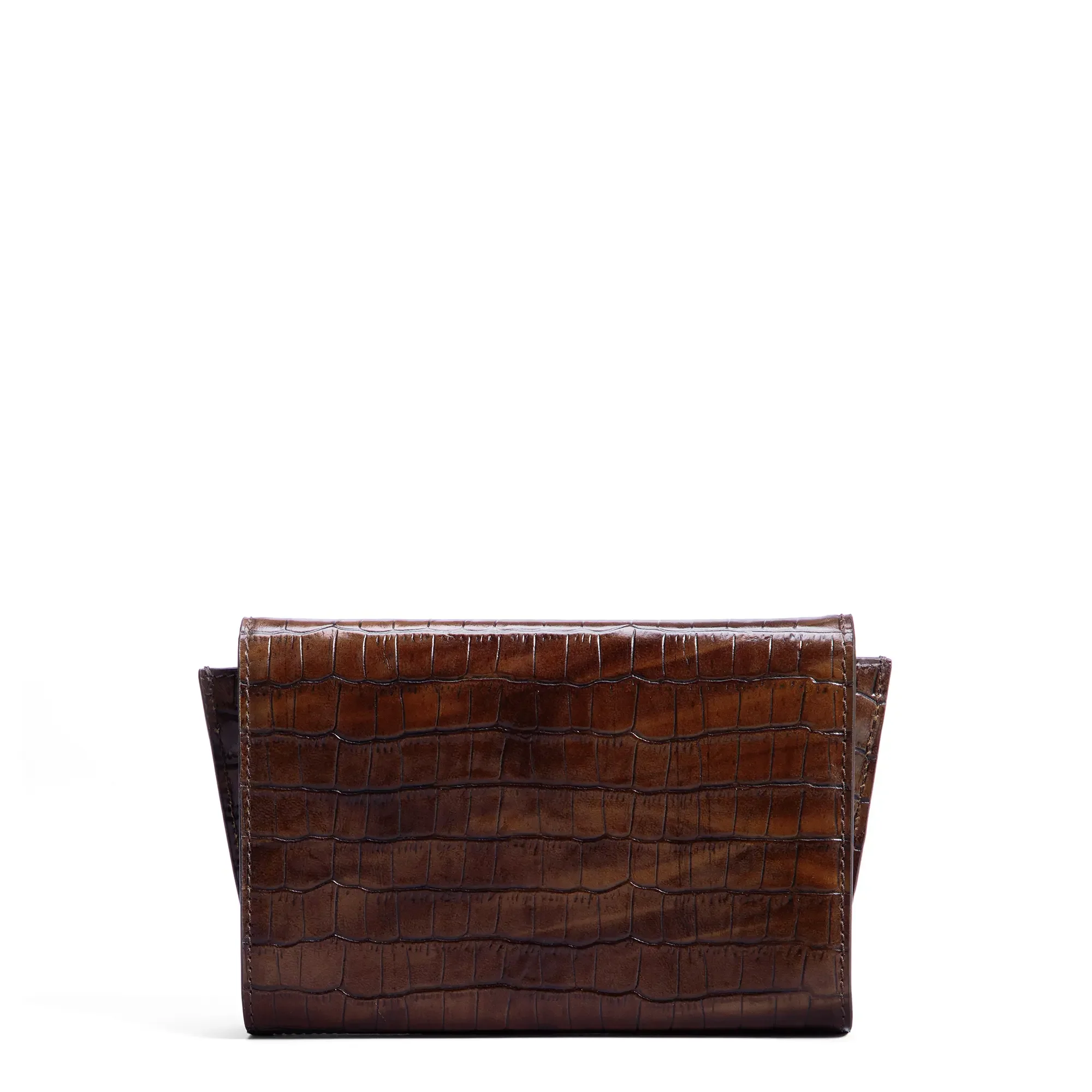 Isabel Bernard Honoré Lina Croco Brown Clutch With Detachable Shoulder Chain IB21135-230 - Image 8