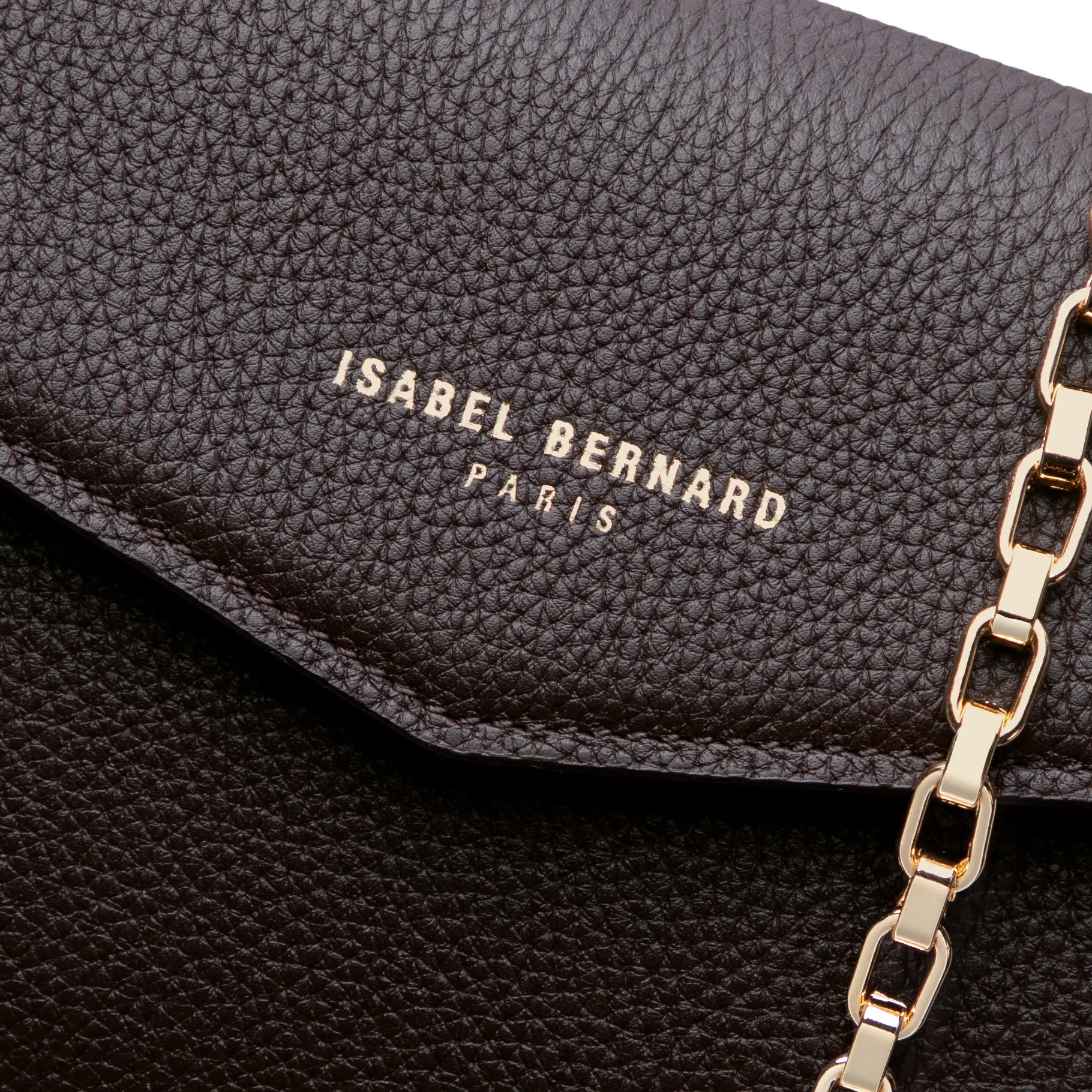 Isabel Bernard Honoré Lina Dark Brown Clutch With Detachable Shoulder Chain IB21135-031 - Image 3