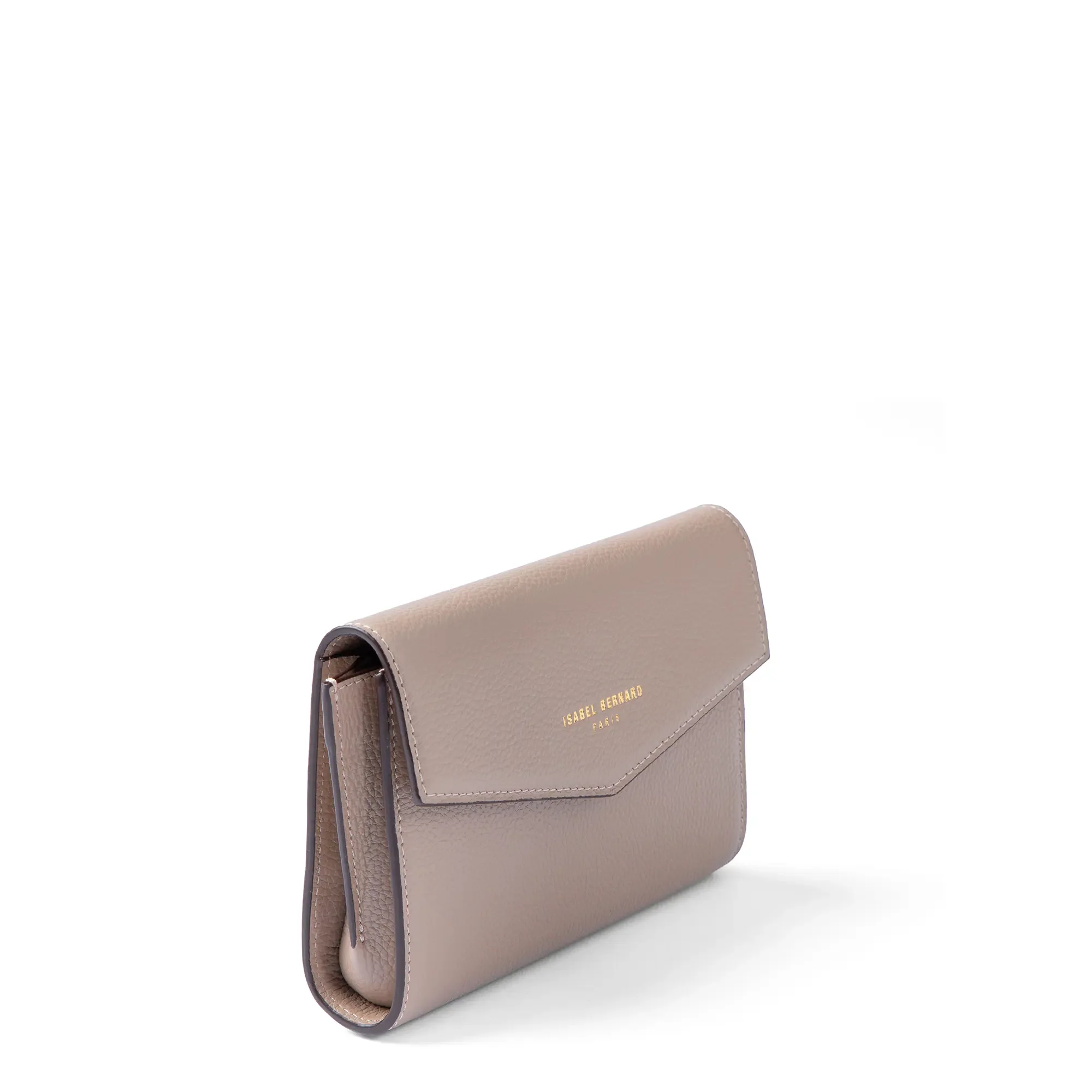 Isabel Bernard Honoré Lina Taupe Clutch With Detachable Shoulder Chain IB21135-078 - Image 6