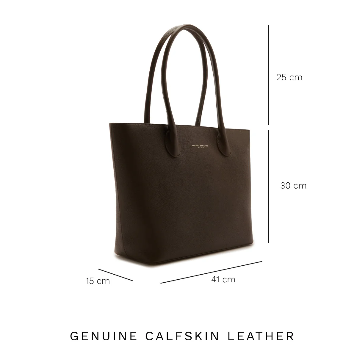 Isabel Bernard Honoré Lysanne Brown Calfskin Leather Shopper IB25089 - Image 9