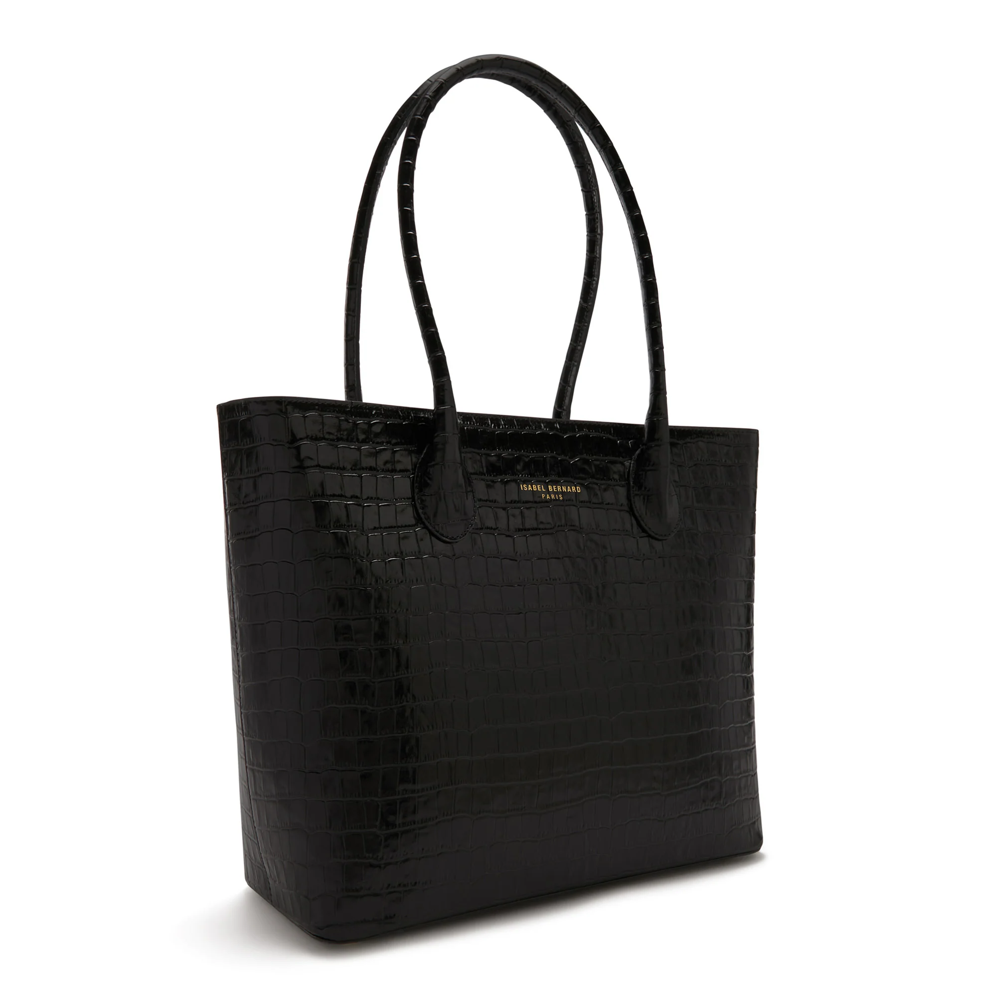 Isabel Bernard Honoré Lysanne Croco Black Calfskin Shopper IB25024 - Image 5