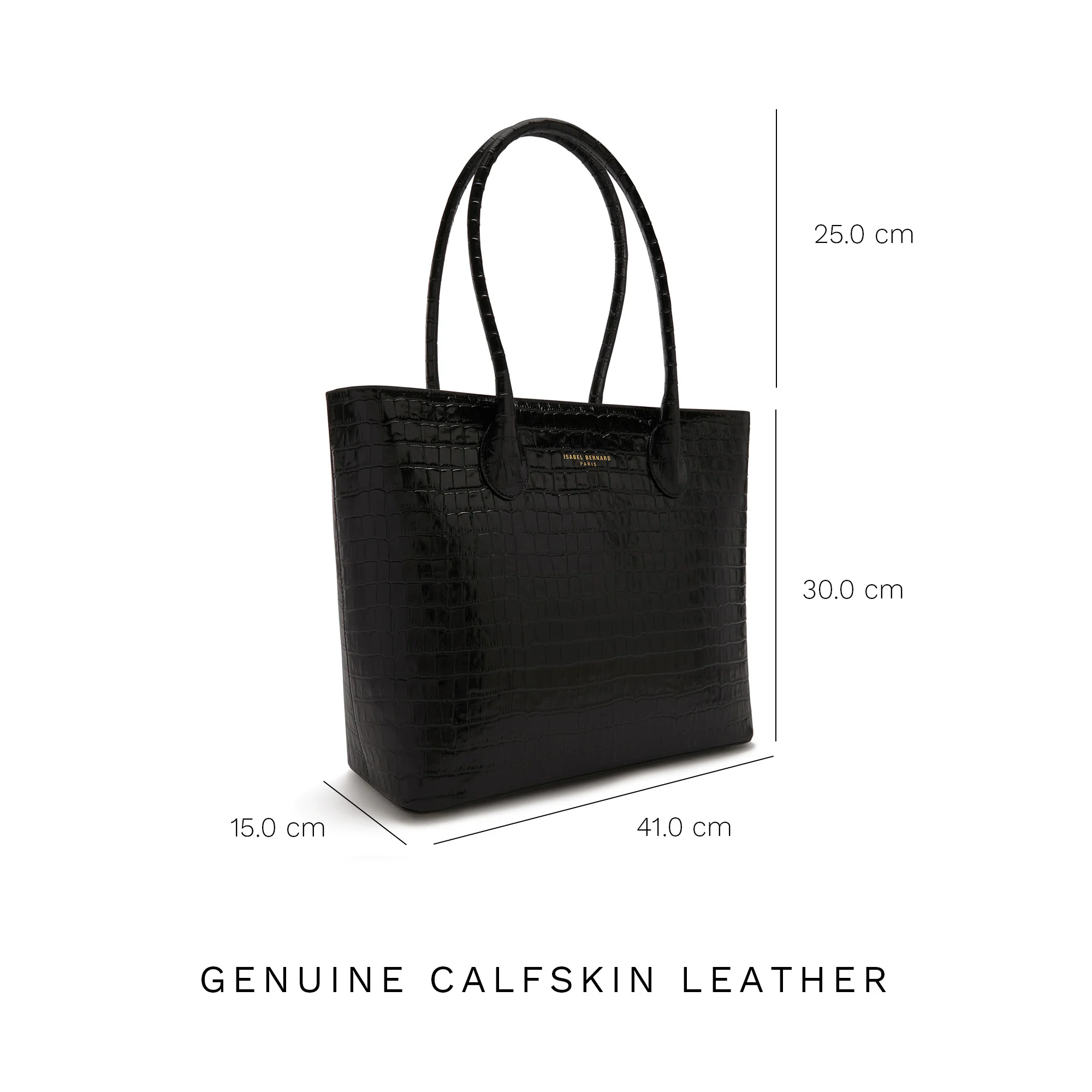 Isabel Bernard Honoré Lysanne Croco Black Calfskin Shopper IB25024 - Image 9