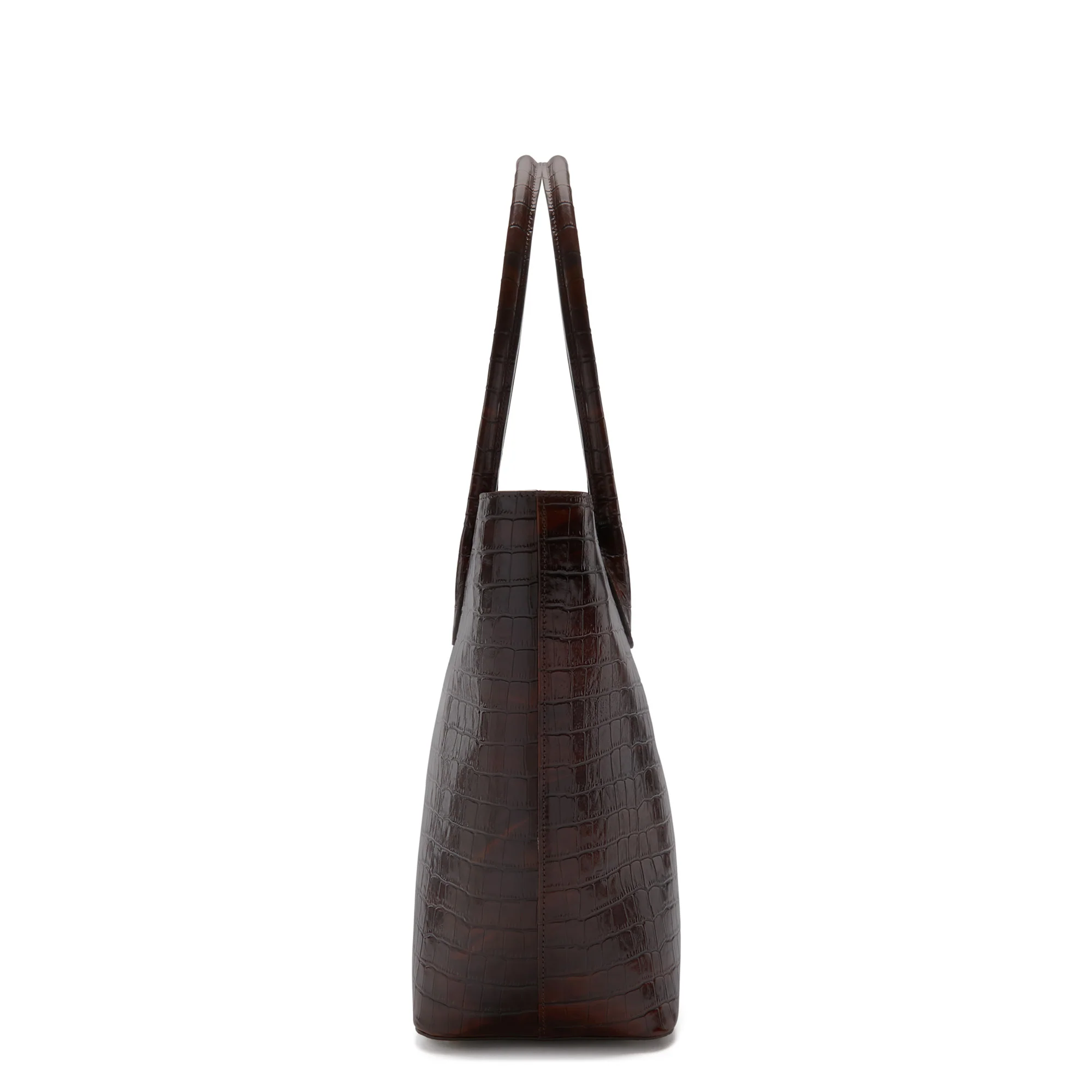 Isabel Bernard Honoré Lysanne Croco Brown Calfskin Shopper IB25025 - Image 5