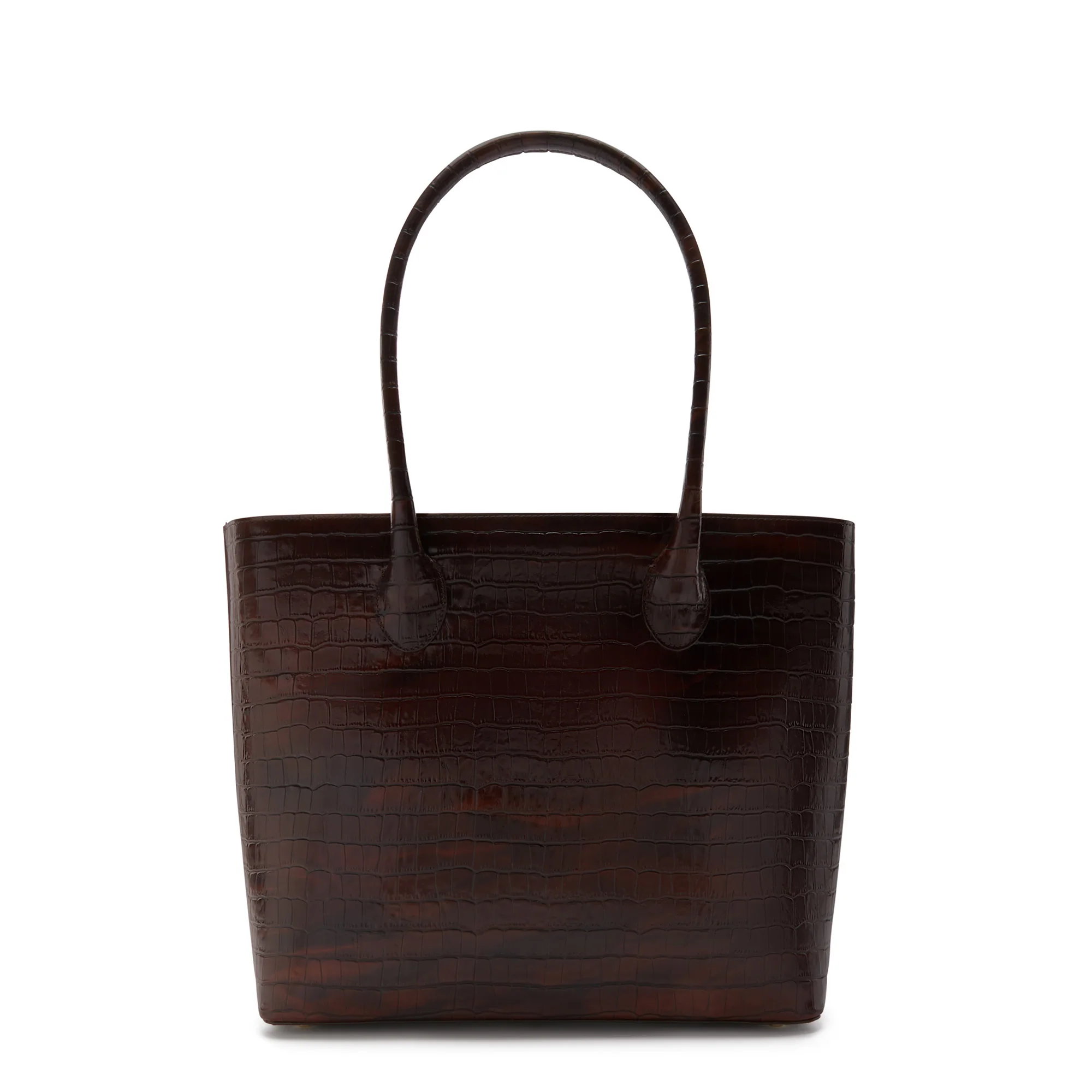 Isabel Bernard Honoré Lysanne Croco Brown Calfskin Shopper IB25025 - Image 6