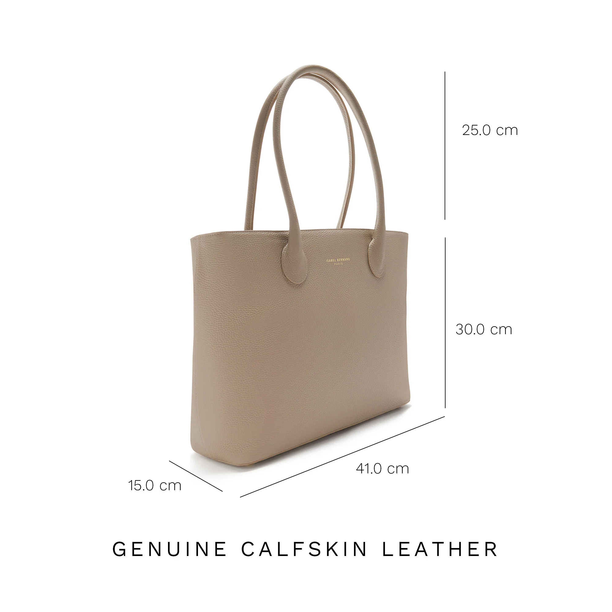 Isabel Bernard Honoré Lysanne Taupe Calfskin Shopper IB25023 - Image 8