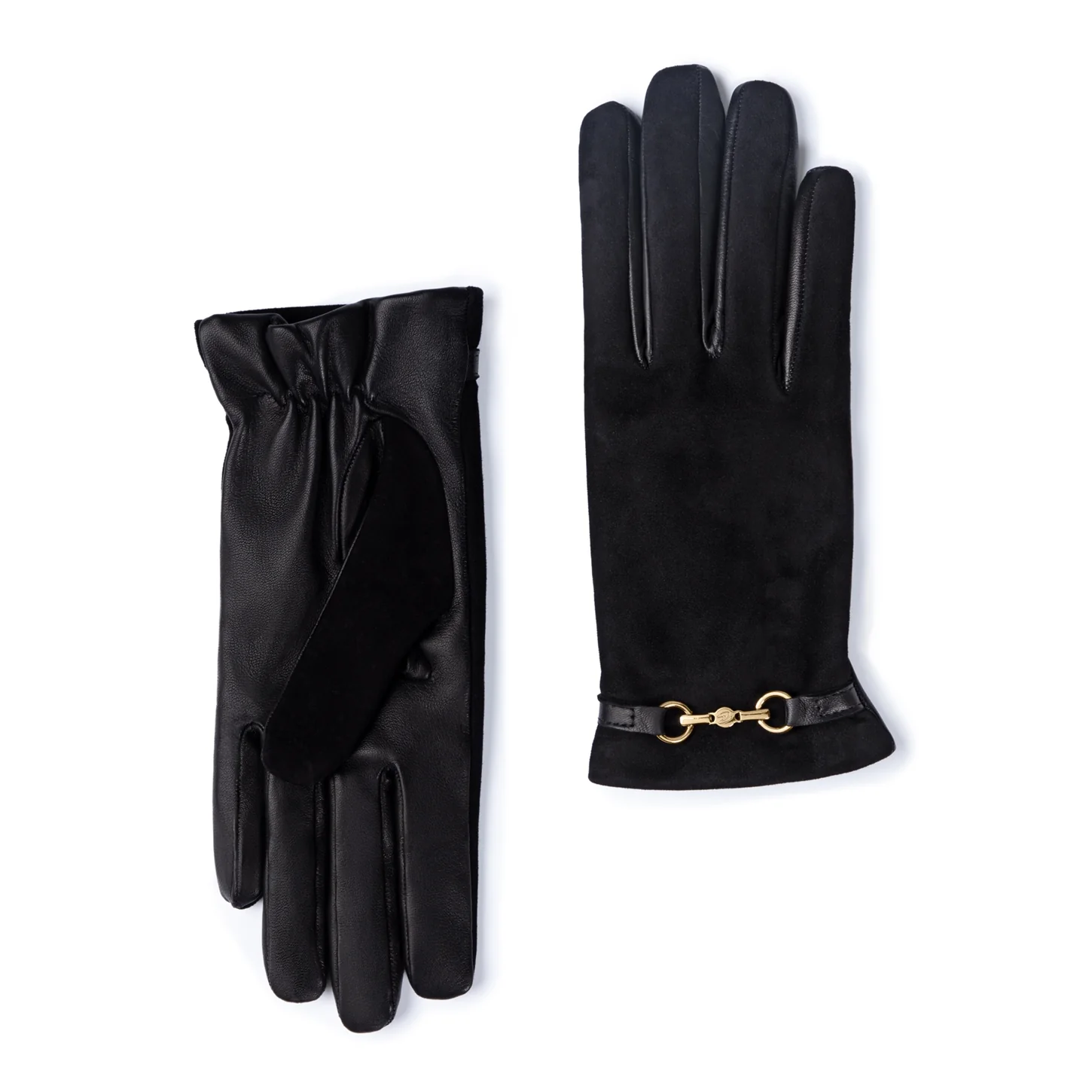 Isabel Bernard Honoré Marcelia black goatskin suéde leather gloves IB67001-101-7.5 - Image 7