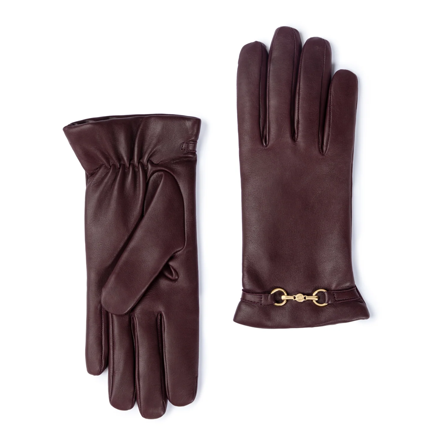 Isabel Bernard Honoré Marcelia Bordeaux Red goatskin leather gloves IB67001-352-6.5 - Image 4