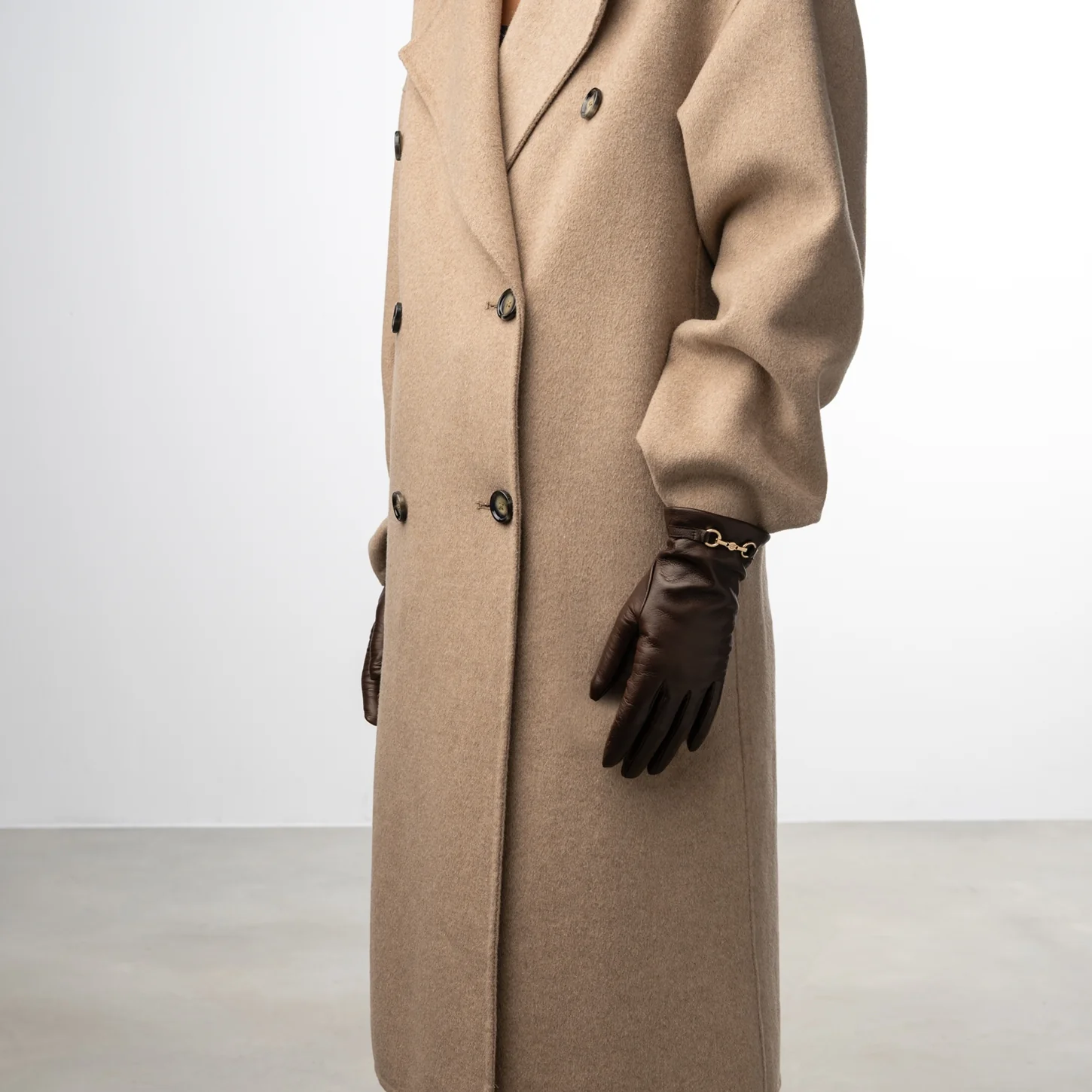 Isabel Bernard Honoré Marcelia dark brown goatskin leather gloves IB67001-331-6.5 - Image 3