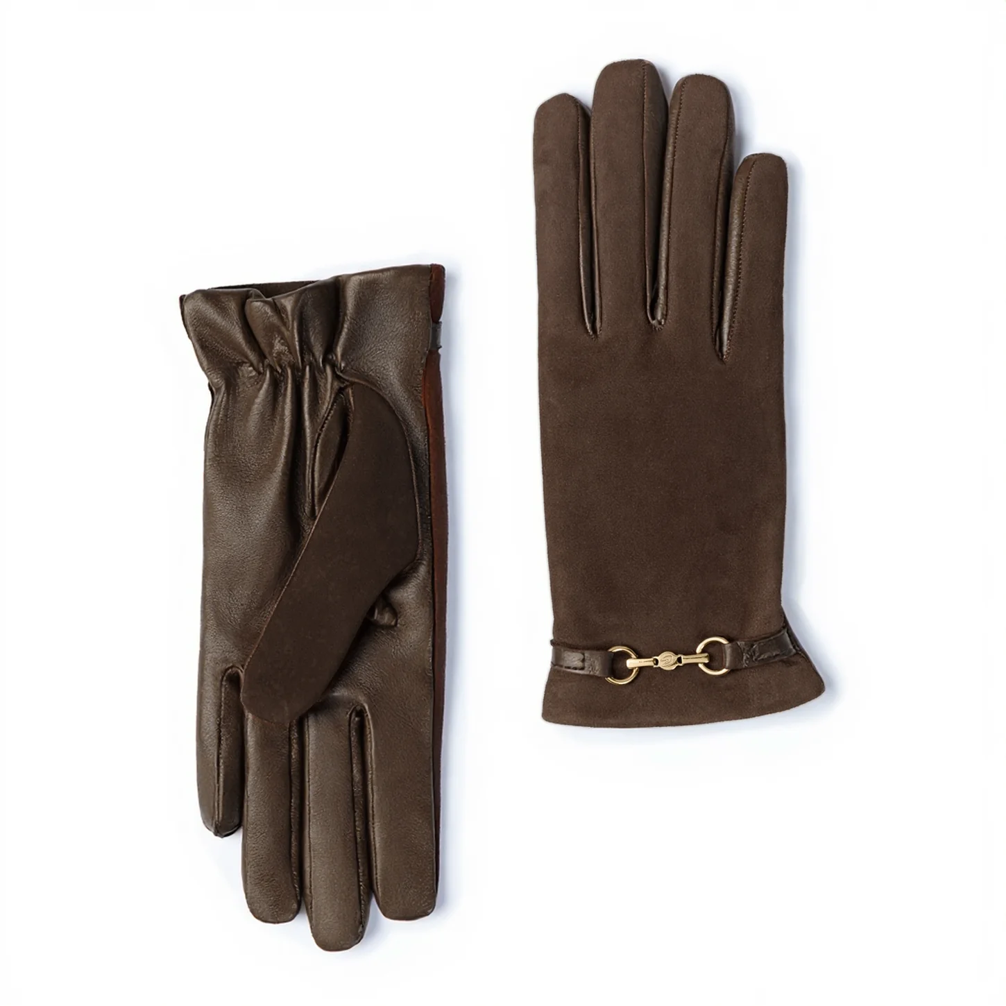 Isabel Bernard Honoré Marcelia dark brown goatskin suéde leather gloves IB67001-131-6.5 - Image 5